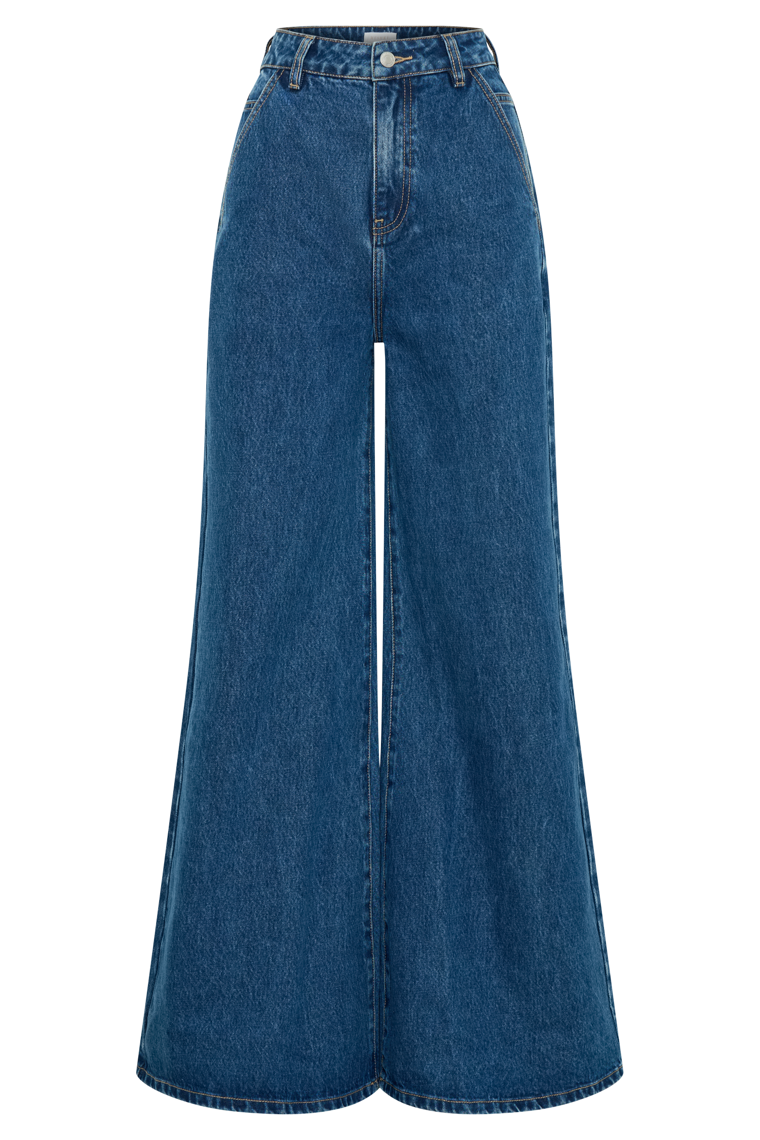 Jen Wide Leg Flare Denim Jeans - Dark Blue #12