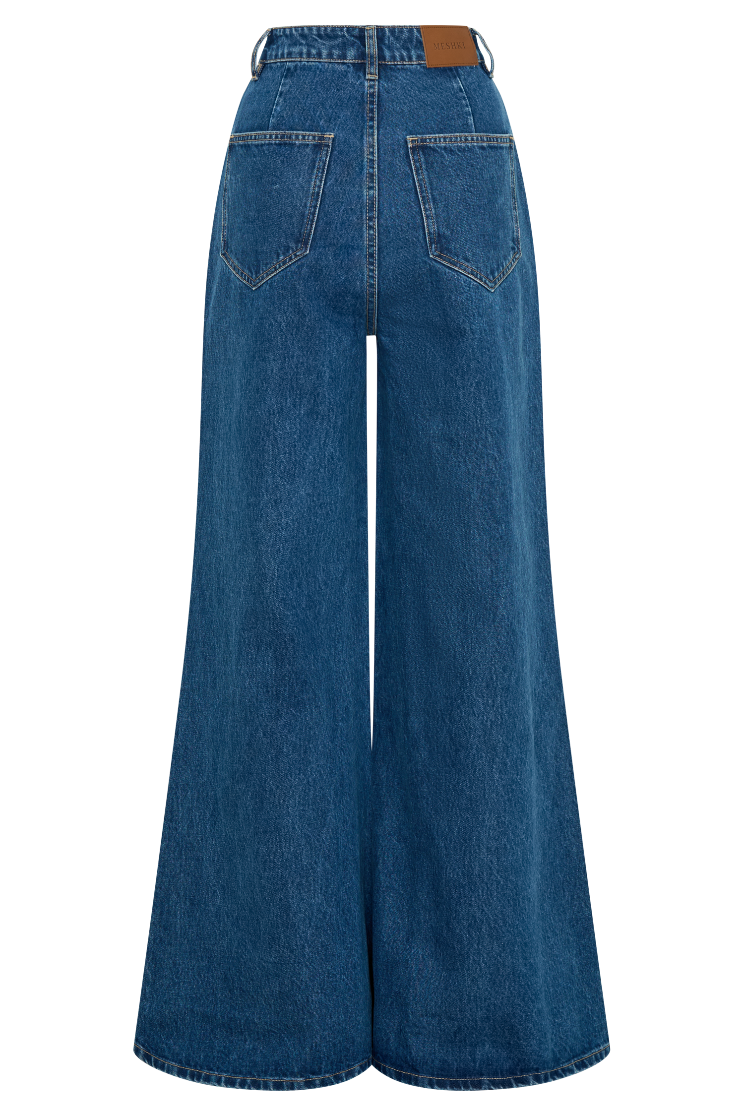 Jen Wide Leg Flare Denim Jeans - Dark Blue #11