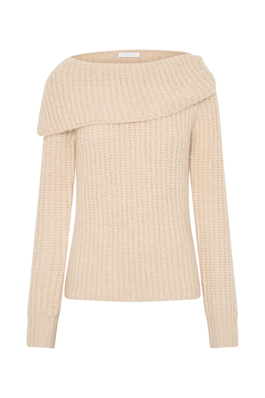 Alicia Off Shoulder Knit Top - Cream