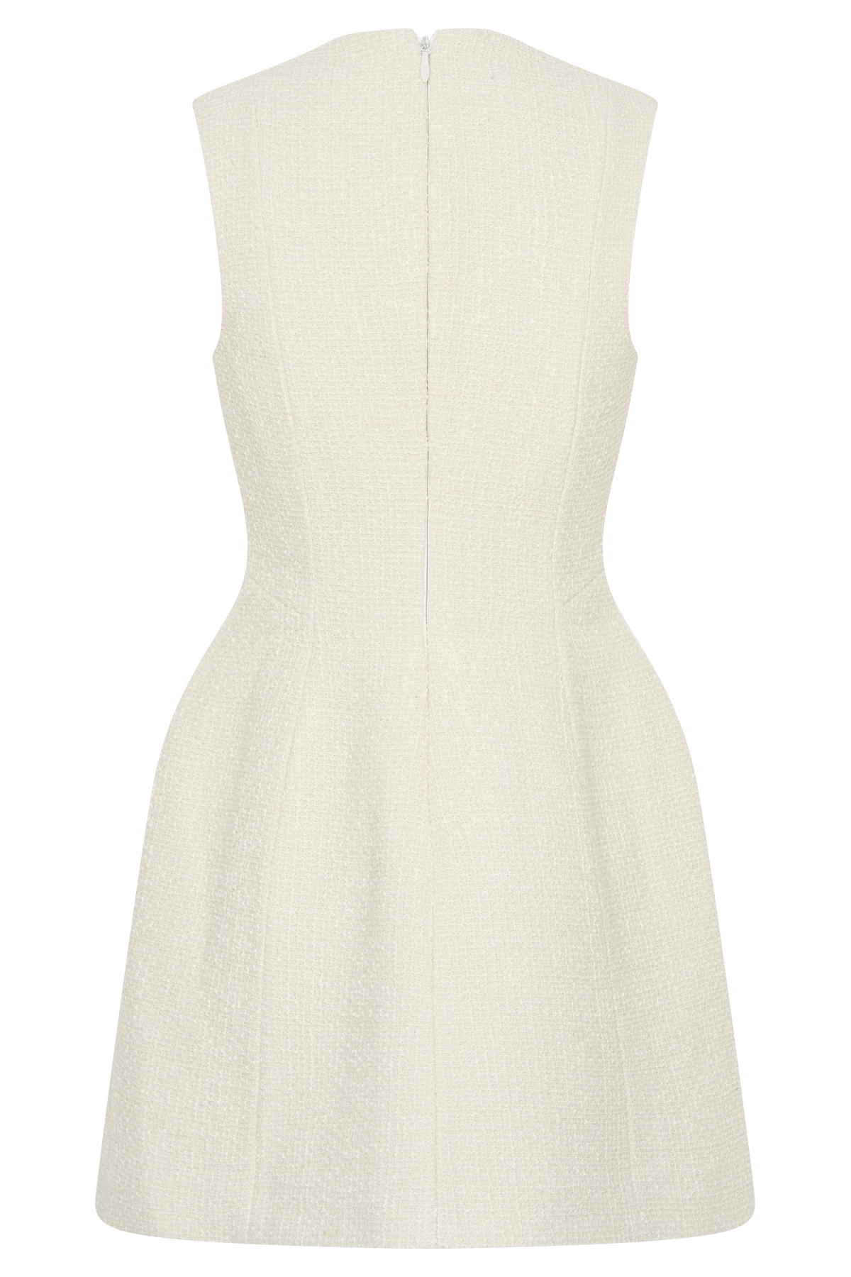 Danna Boucle Mini Dress With Pleats - White #8