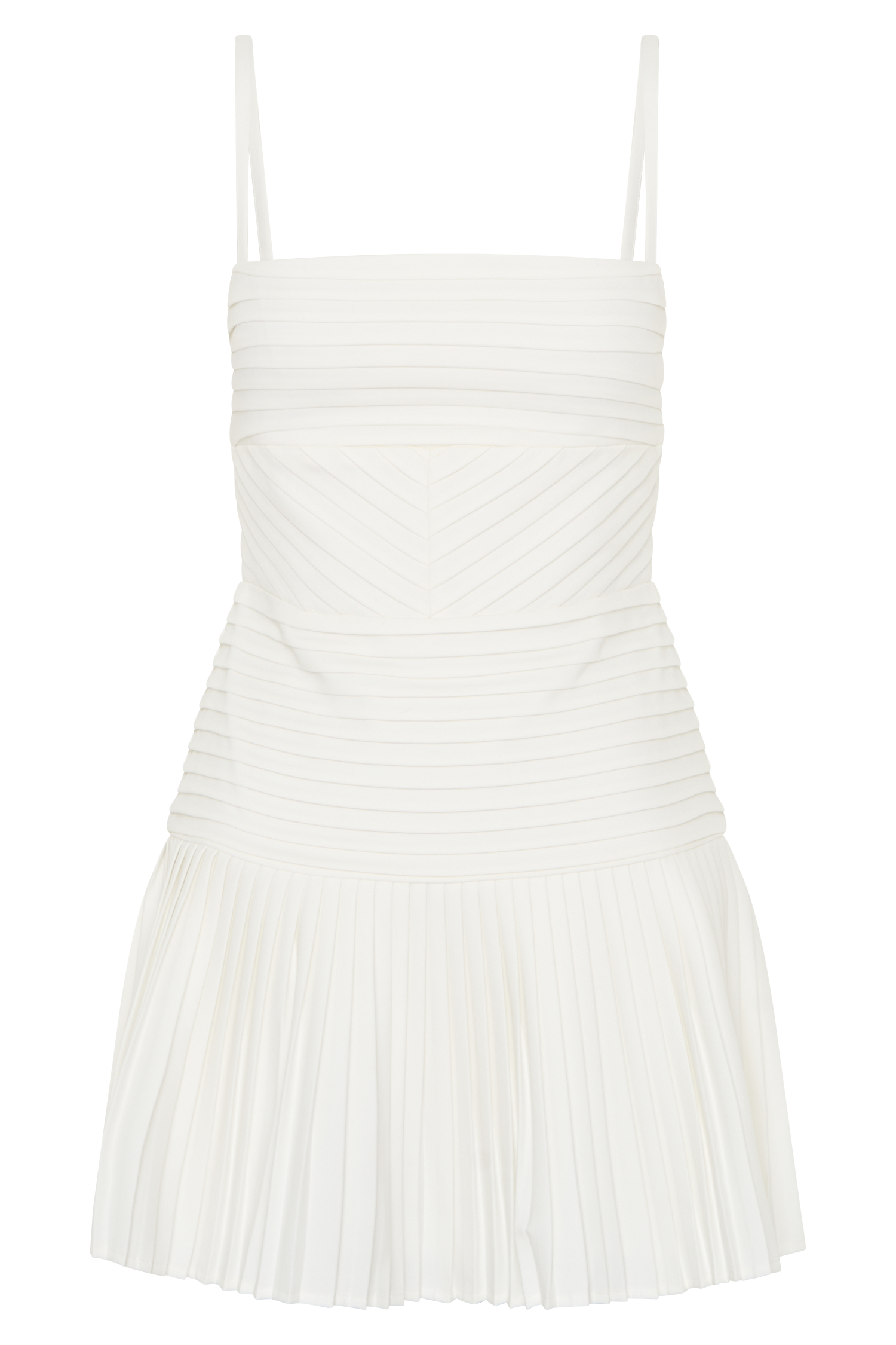 Rylee Multi Pleat Mini Dress - White #10