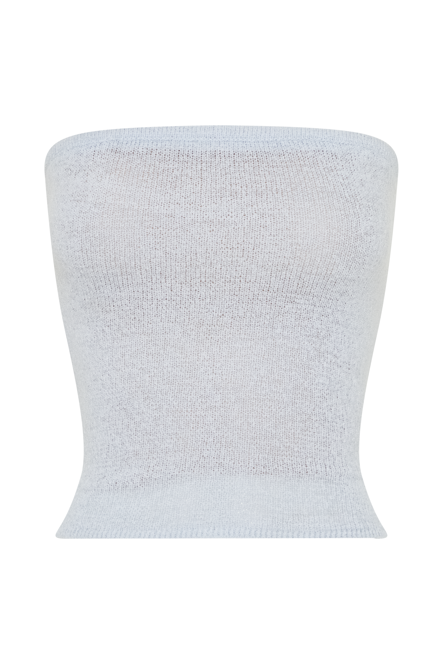 Phoebe Strapless Tie Knit Top - Ice Blue #9