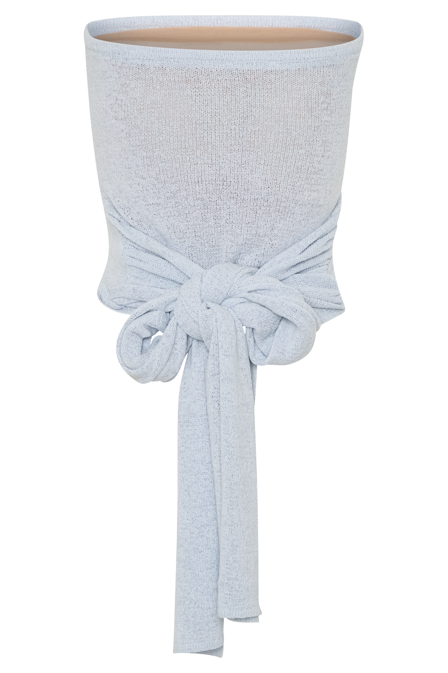 Phoebe Strapless Tie Knit Top - Ice Blue #8