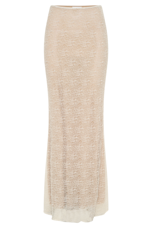 Robyn Sheer Lace Maxi Skirt - Ivory