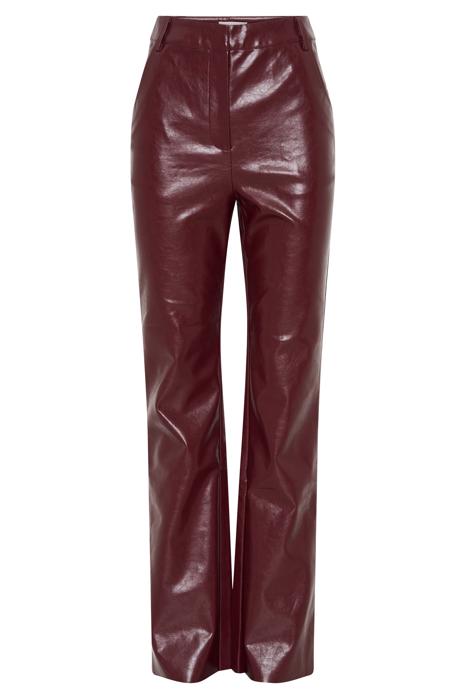 Tyra Straight Leg Faux Leather Pants - Cherry Red #8