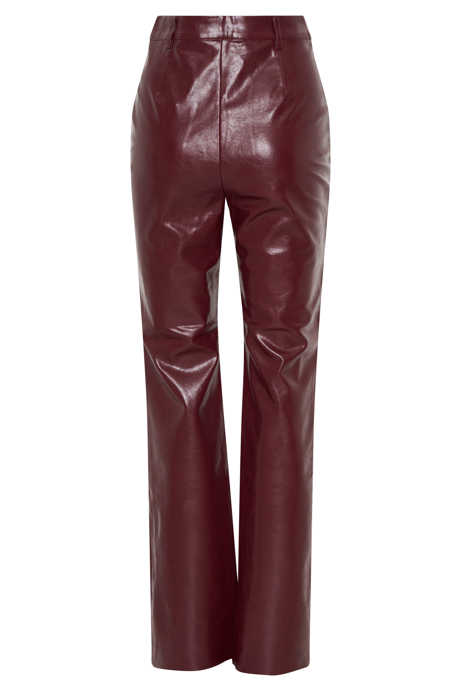 Tyra Straight Leg Faux Leather Pants - Cherry Red #7