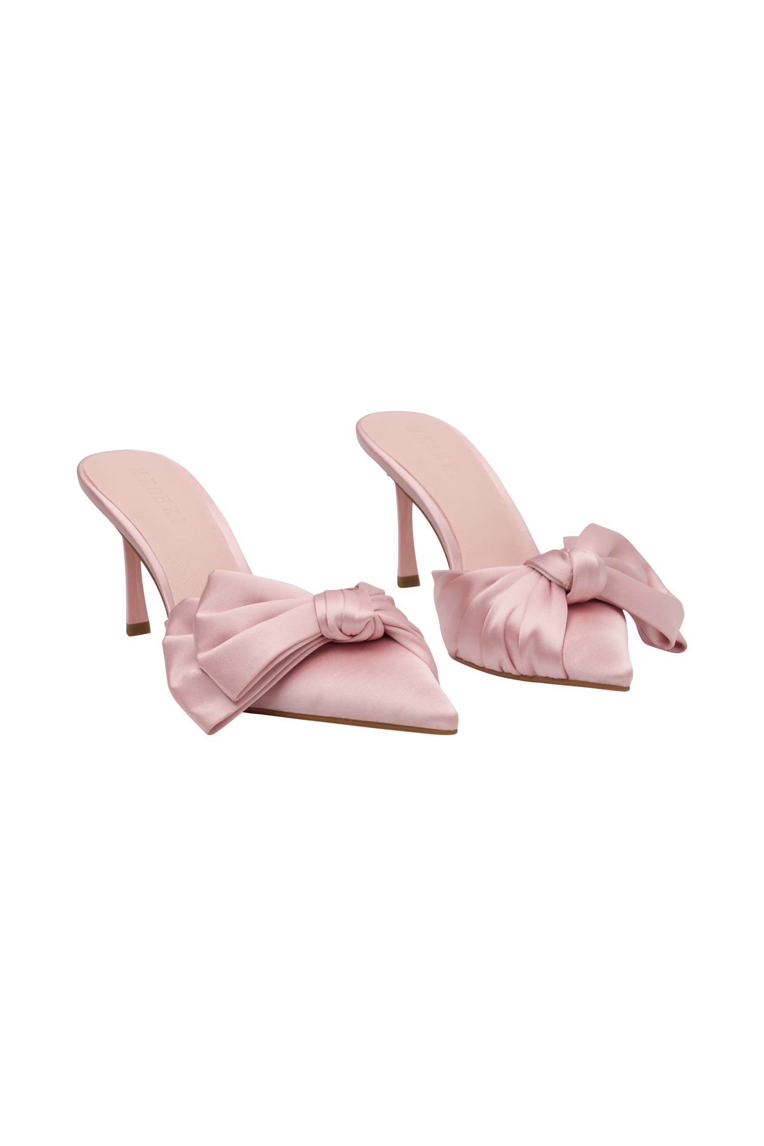 Elena Pointed Satin Bow Heel - Pastel Pink #8