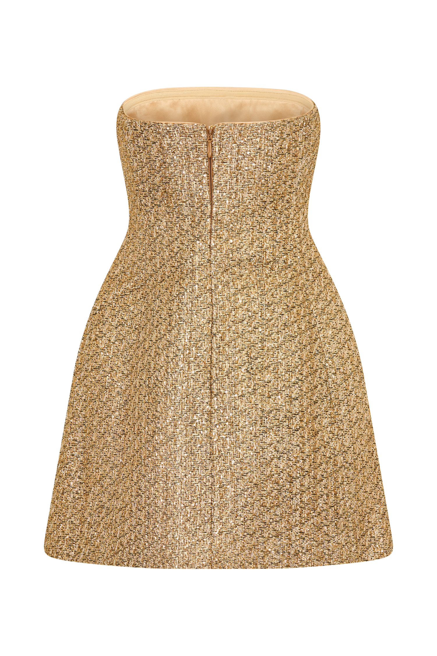 Gala Strapless Tweed Mini Dress - Gold #11
