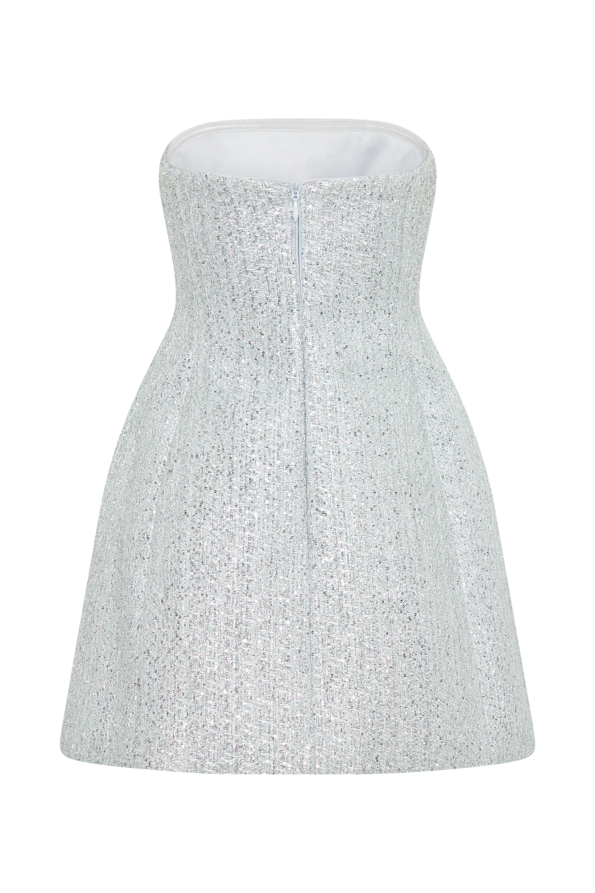 Gala Strapless Tweed Mini Dress - Silver #8