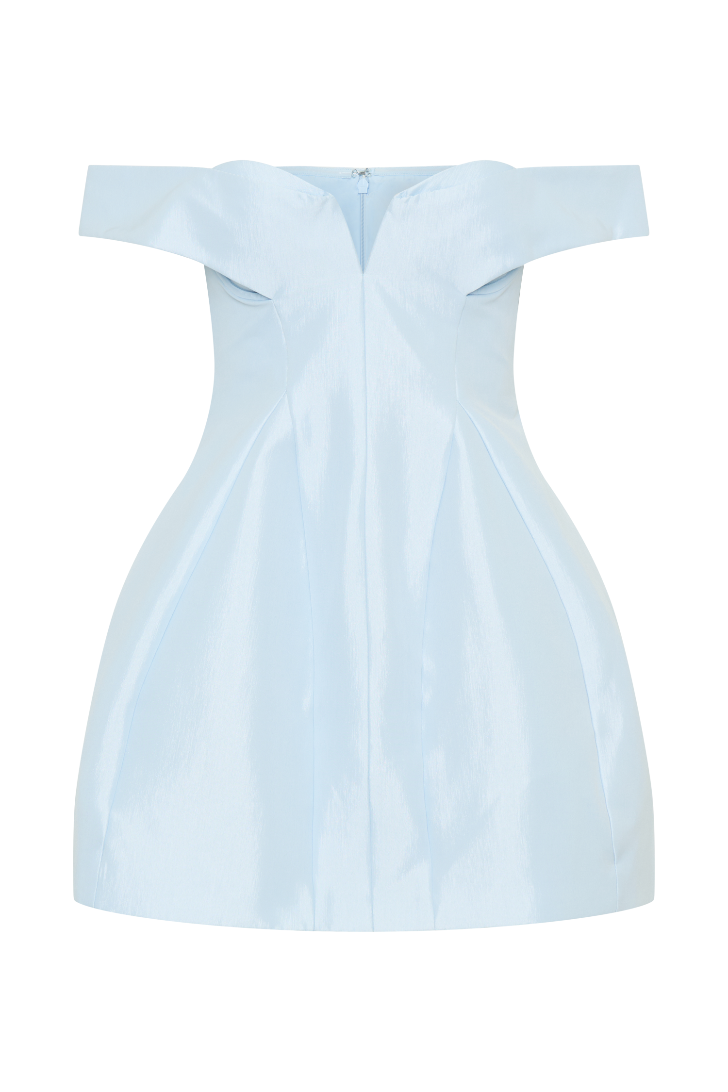 Diana Off Shoulders Mini Dress - Powder Baby Blue #8