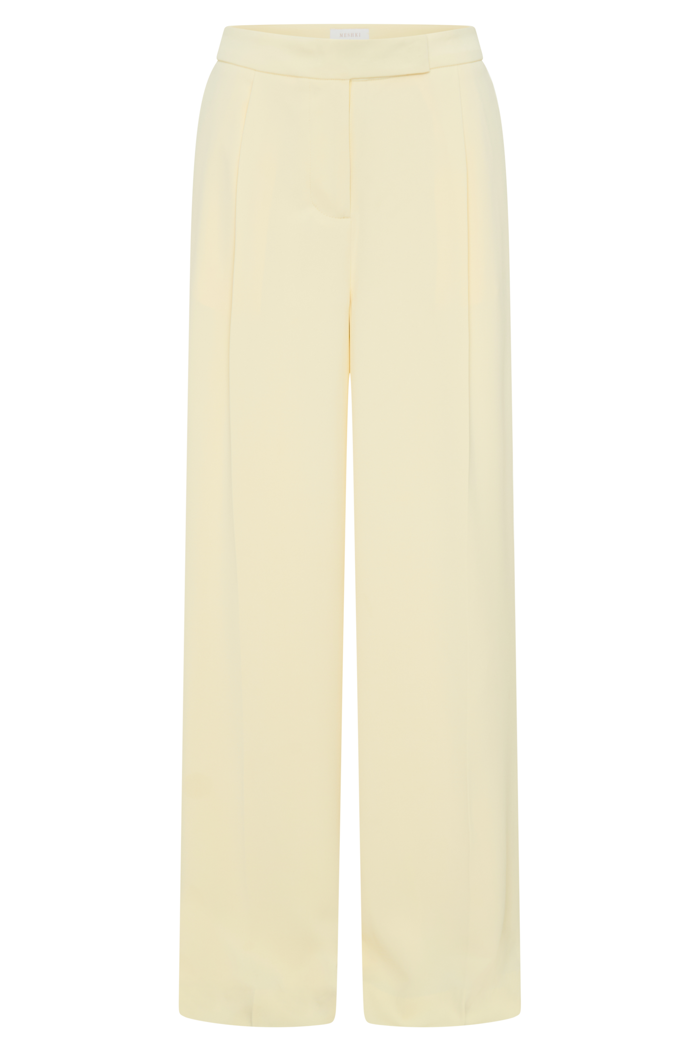 Faith Suiting Wide Leg Pant - Lemon Cream