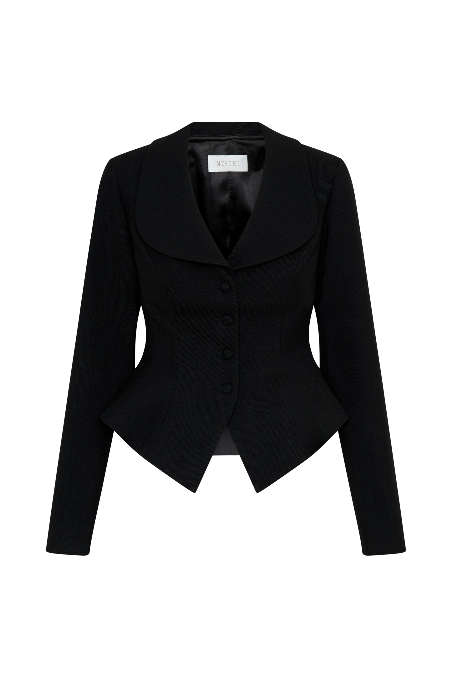 Gracia Suiting Long Sleeve Blazer - Black