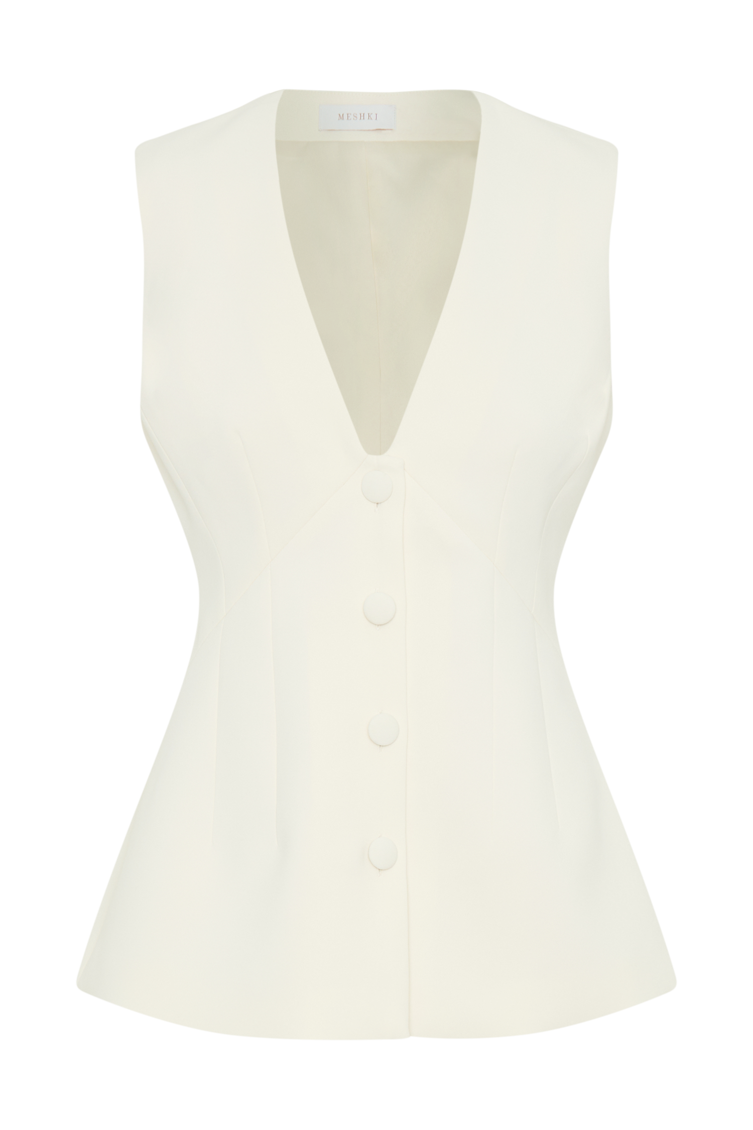 Katelyn Short Sleeve Suiting Top - Ivory #10