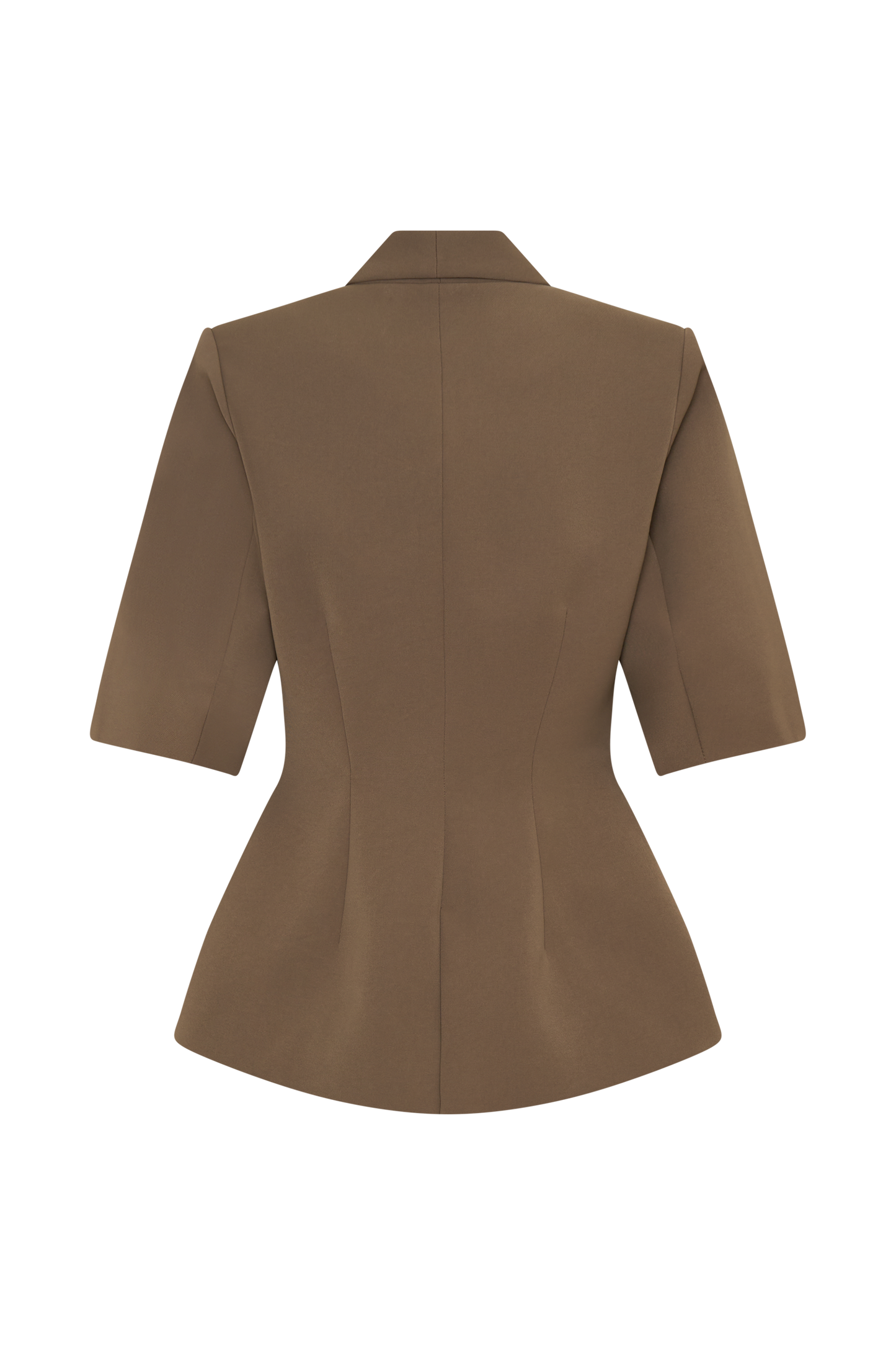 Opal Puff Sleeve Suiting Top - Cacao Brown