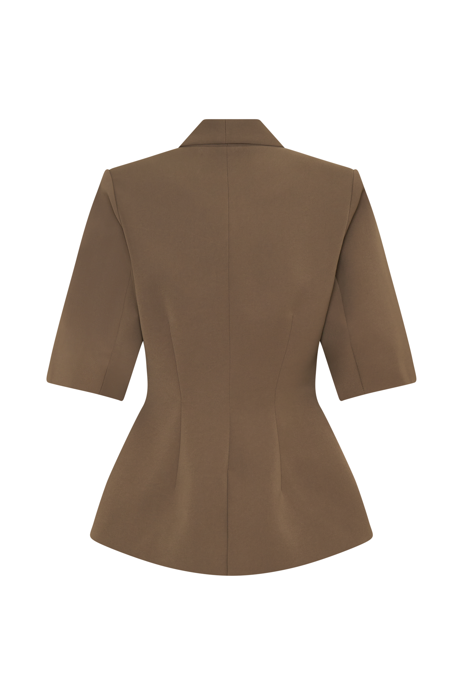 Opal Puff Sleeve Suiting Top - Cacao Brown #8
