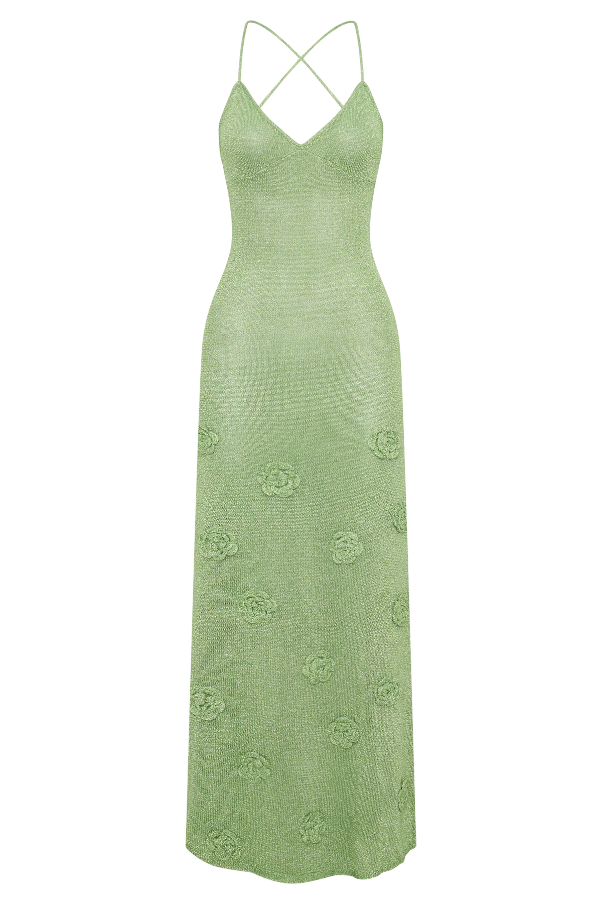 Suki Metallic Knit Maxi Dress - Pastel Green #9