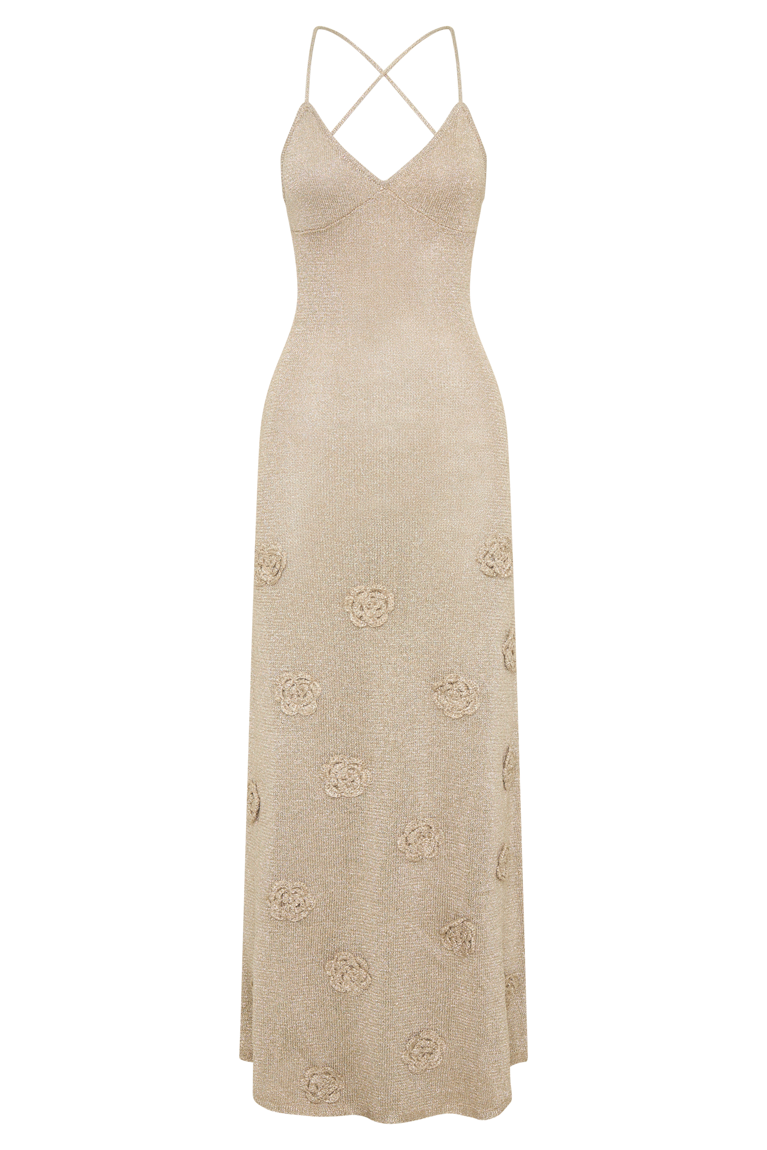 Suki Metallic Knit Maxi Dress - Gold #9