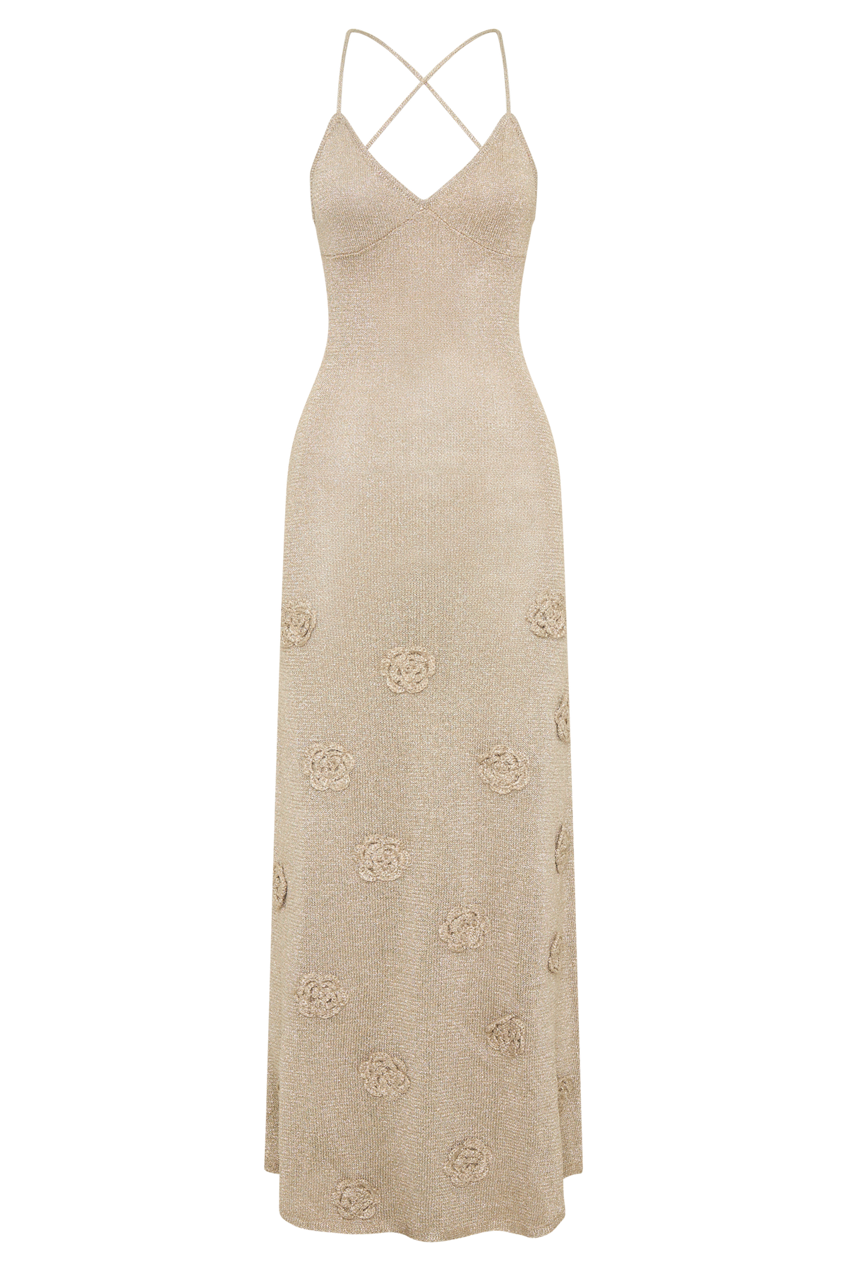 Suki Metallic Knit Maxi Dress - Gold #9