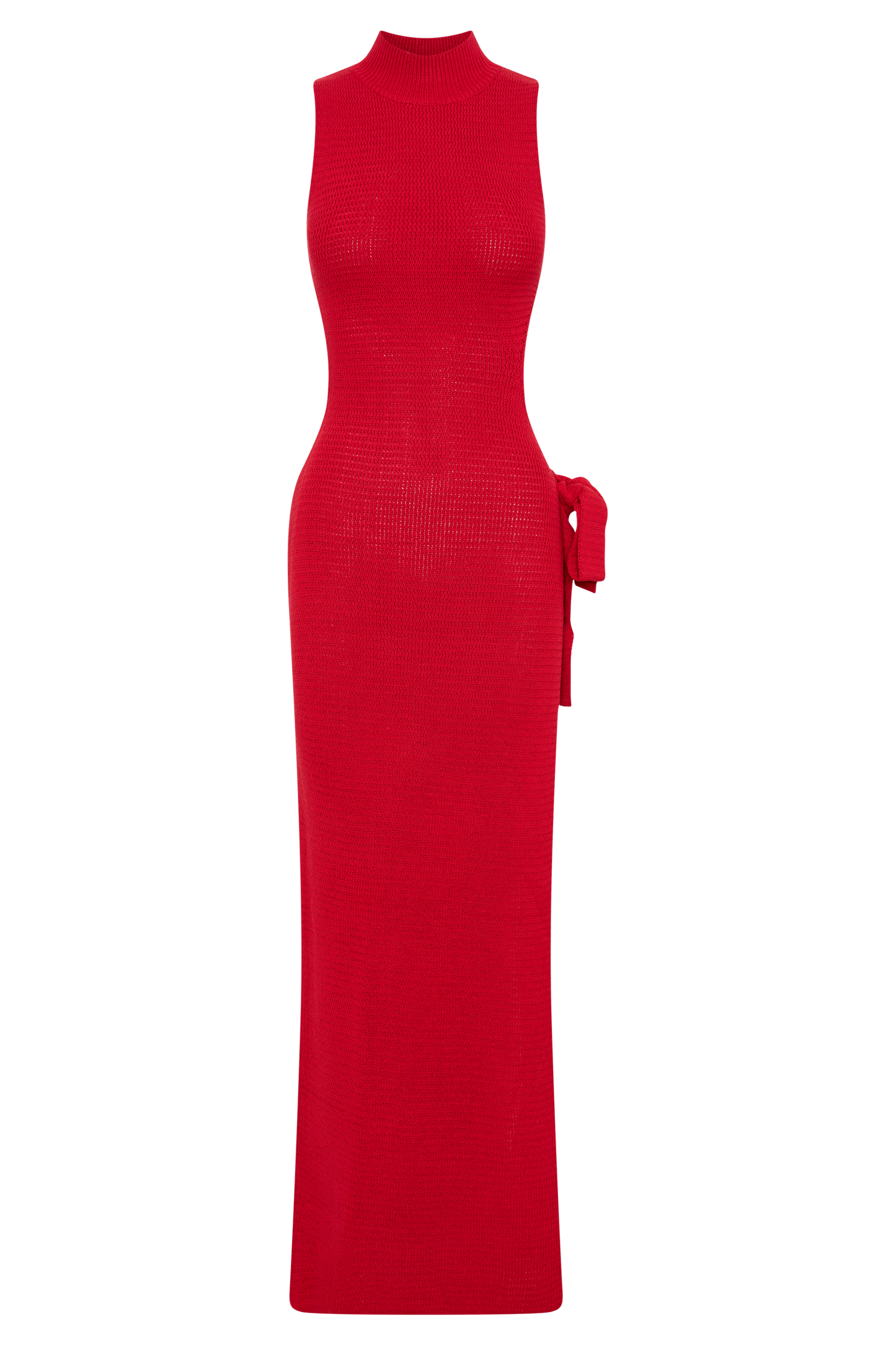 Stephanie Cut Out Knit Maxi Dress - Red