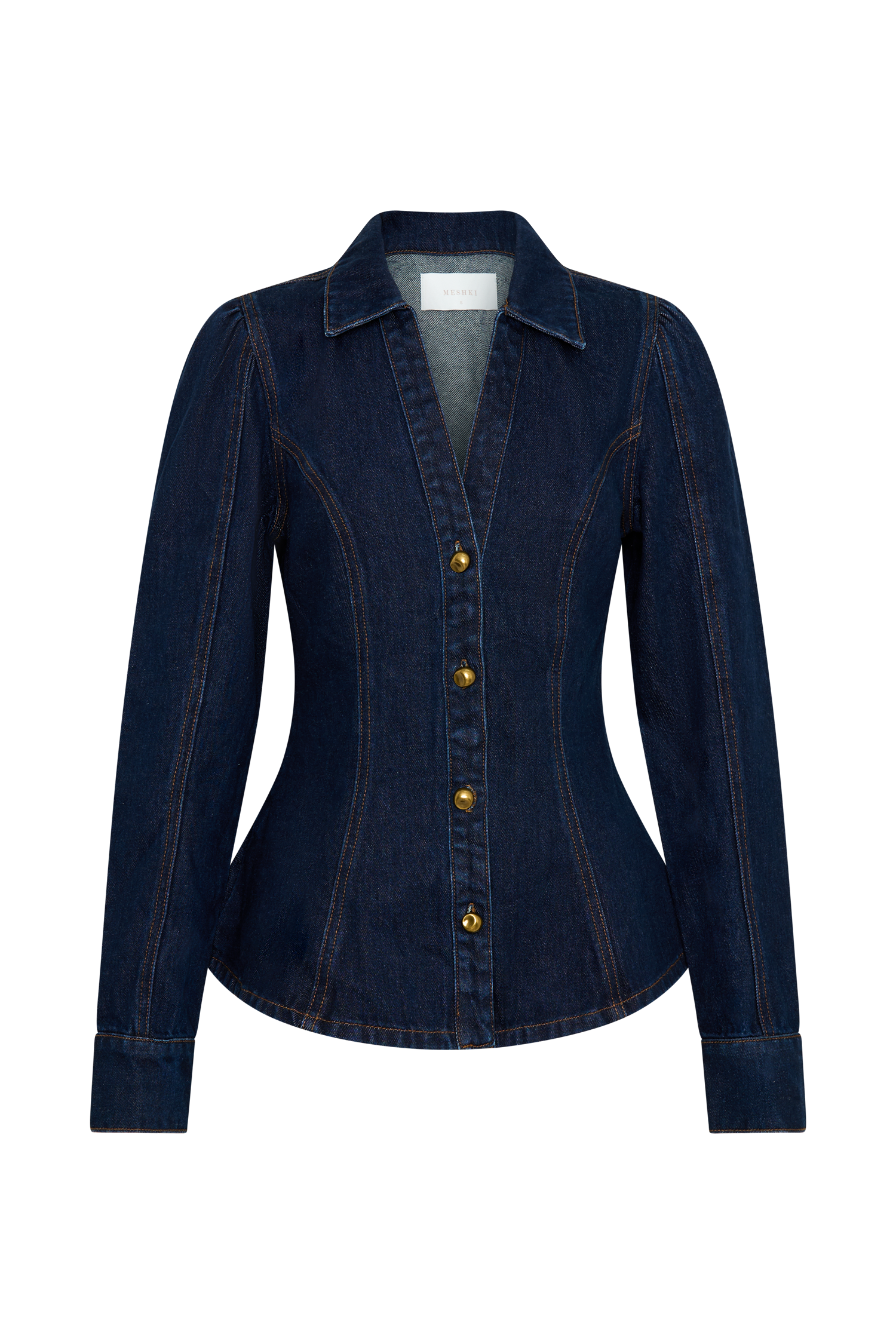 Hilary Long Sleeve Denim Top - Indigo Blue #8