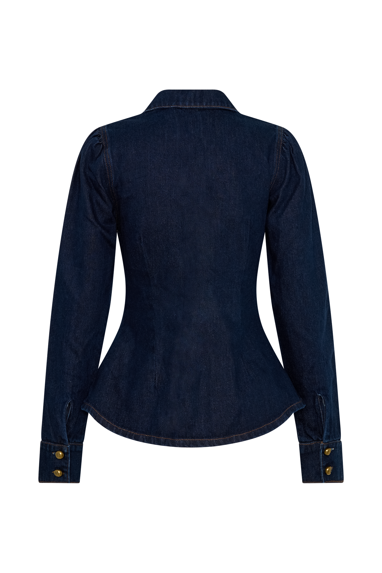 Hilary Long Sleeve Denim Top - Indigo Blue #7