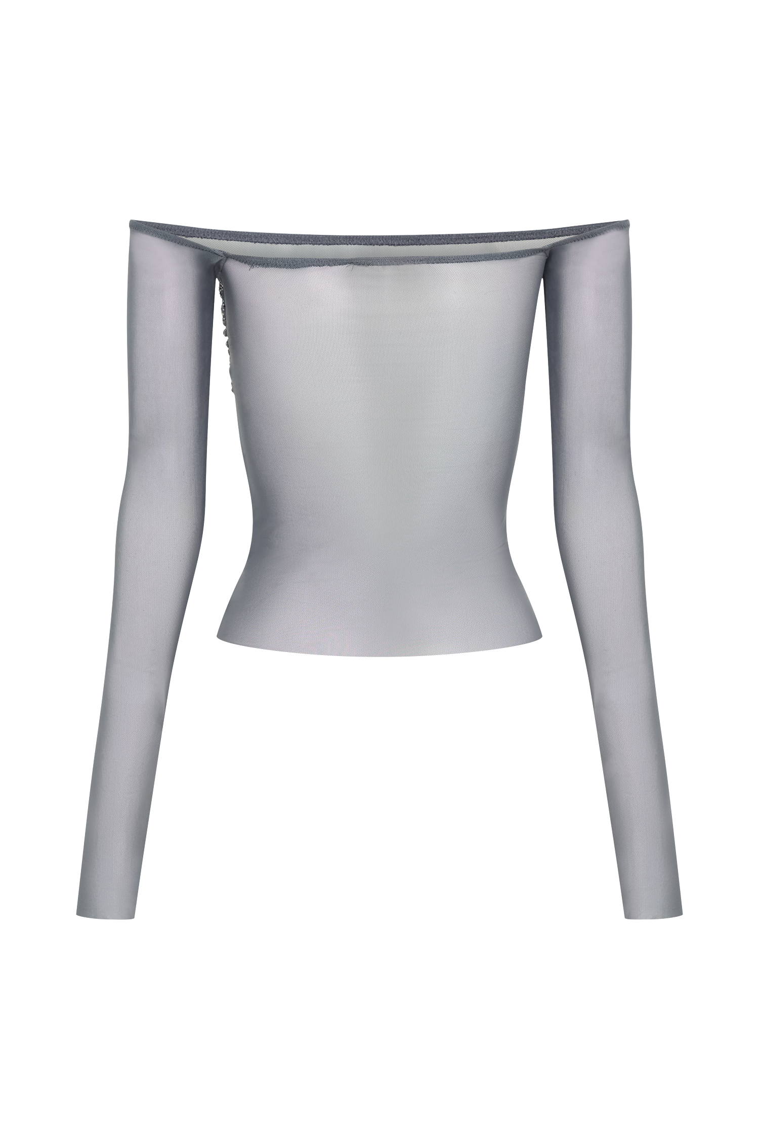 Garcelle Diamante Off Shoulder Top - Gunmetal #7