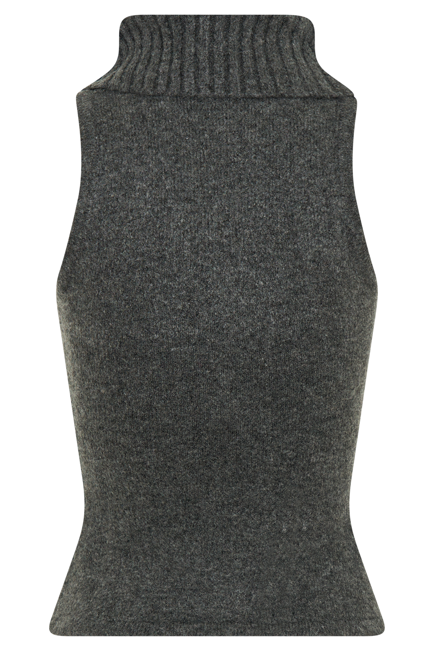 Elise Roll Neck Knit Top - Charcoal Marle #9