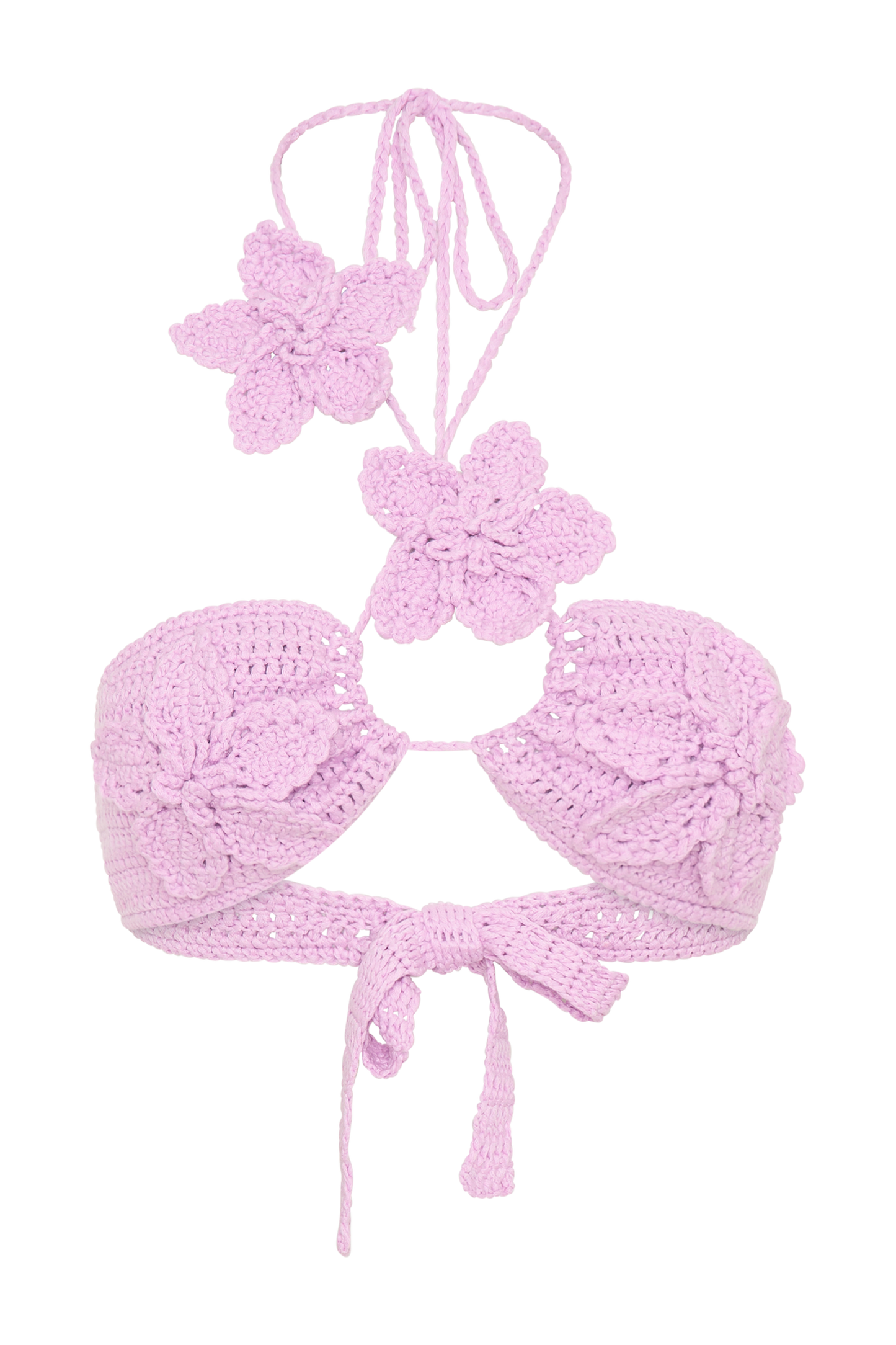 River Floral Crochet Bikini Top - Lilac