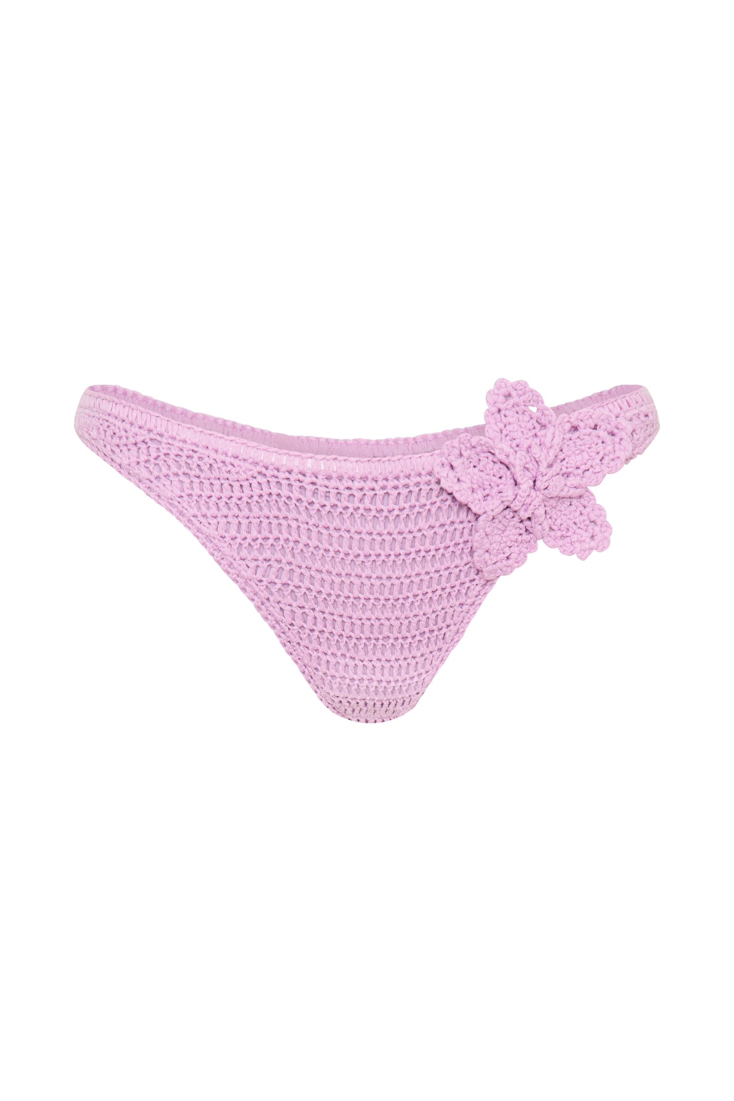 Skye Floral Crochet Tie Up Bikini Bottom - Lilac #12