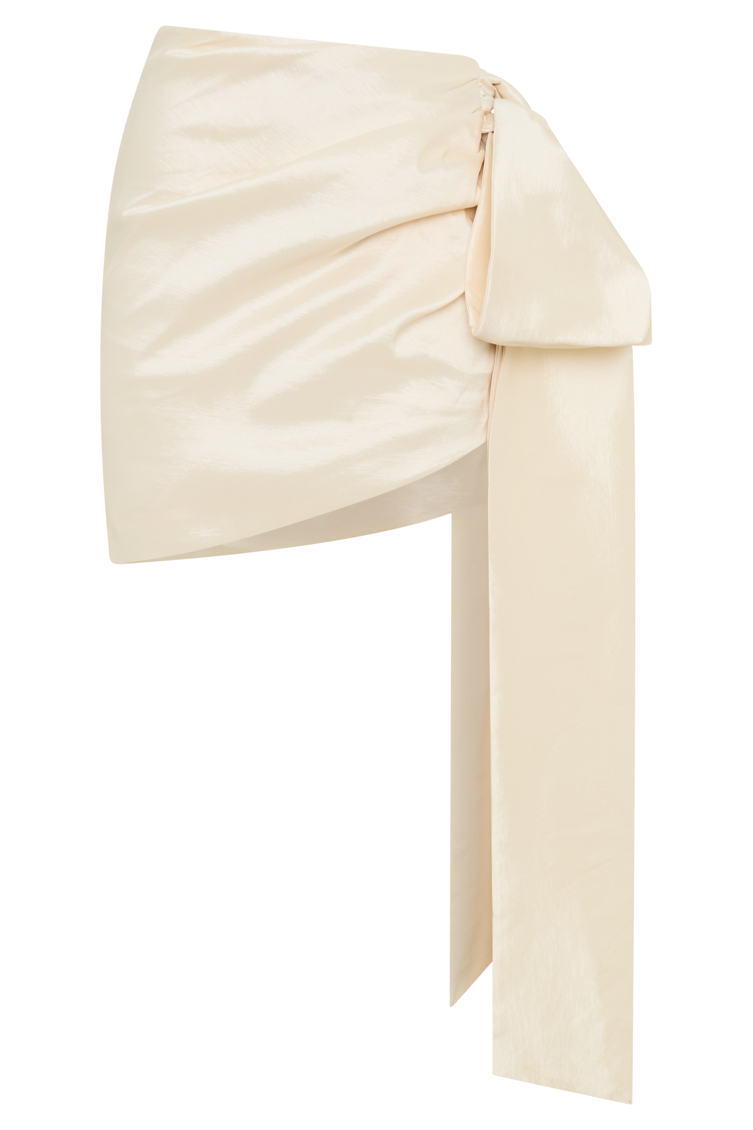 Becca Taffeta Mini Skirt With Tie - Ivory #9