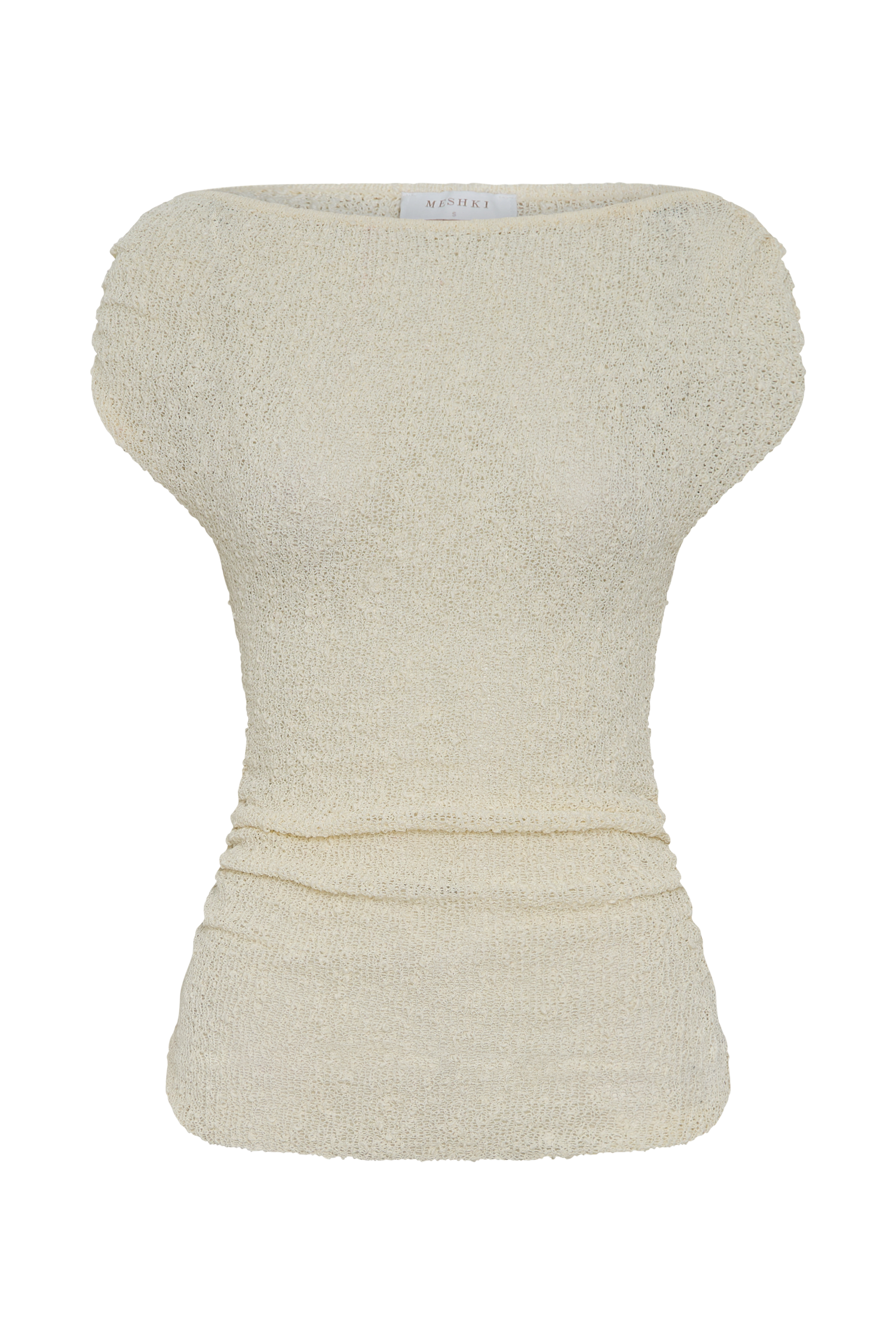 Chloe Off Shoulder Boucle Knit Top - Ivory #9