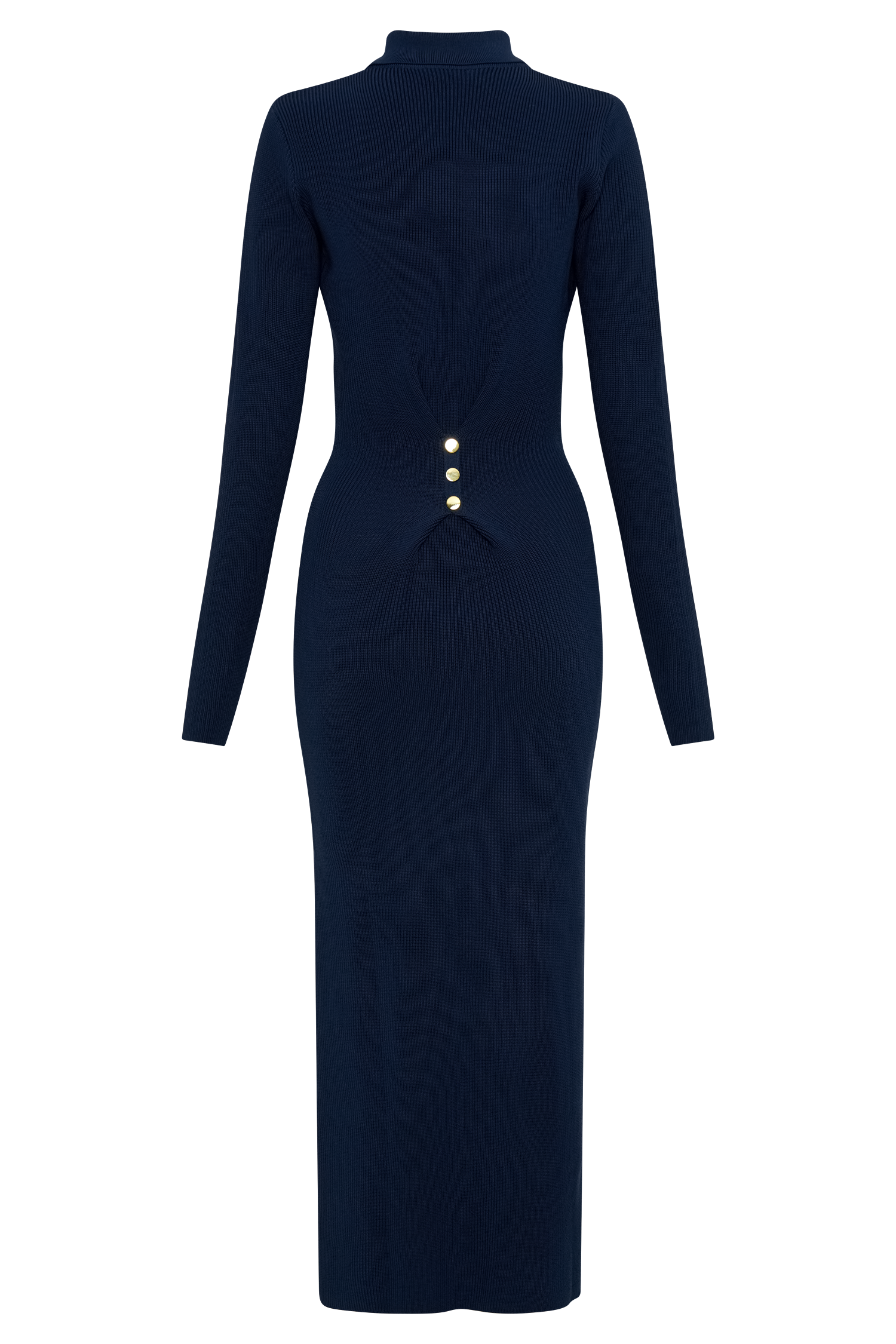 Abbey Buttoned Knit Midi Dress - Navy | MESHKI UK Abbey Buttoned Knit Midi Dress - Navy | MESHKI UK