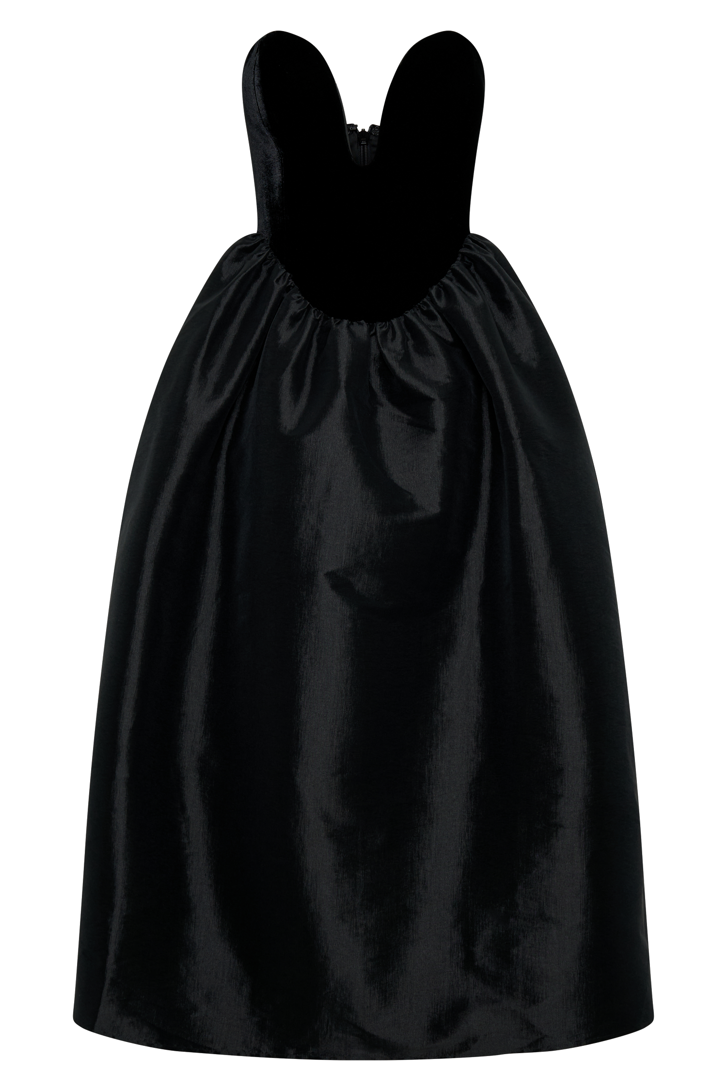 Flora Strapless Velvet Midi Dress - Black #7