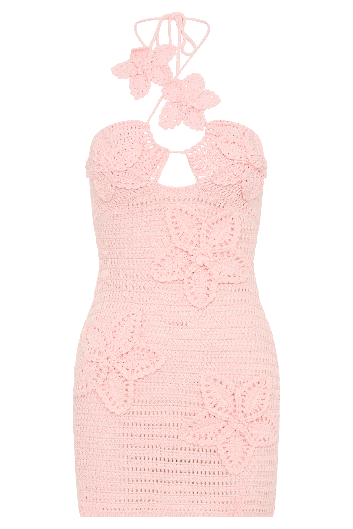 Kyla Floral Crochet Mini Dress - Pink #8