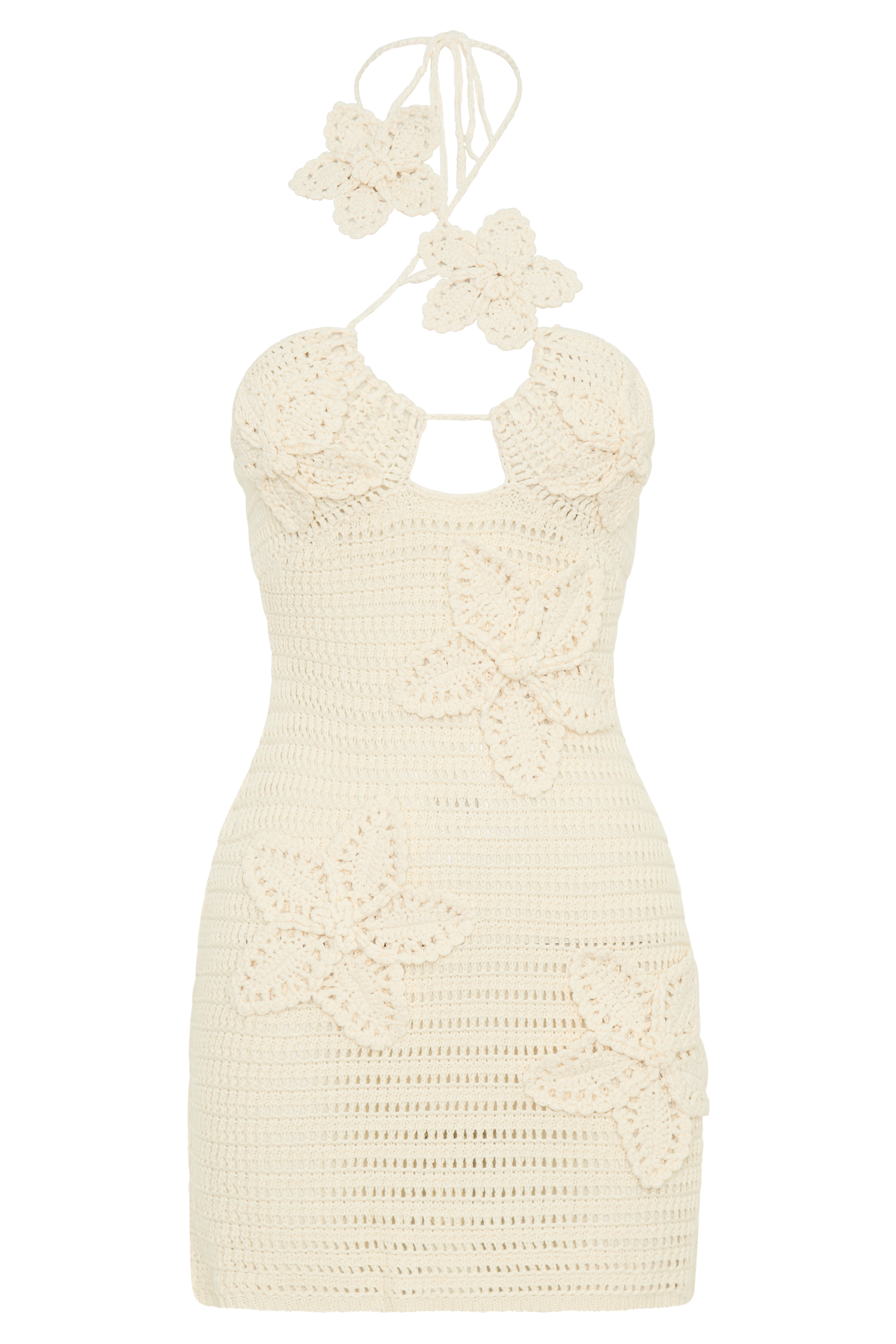 Kyla Floral Crochet Mini Dress - Buttercream #10