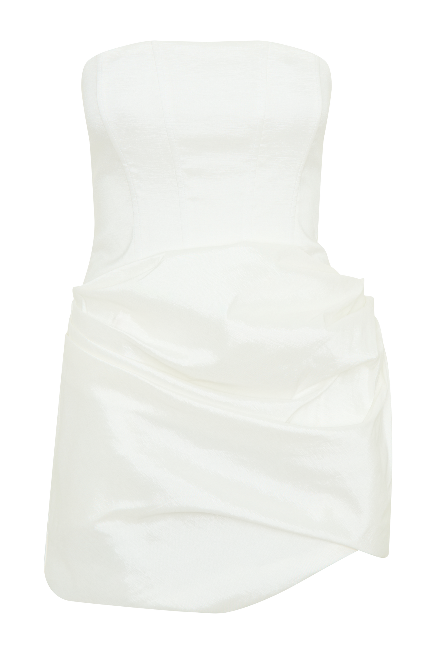 Sasha Taffeta Strapless Corset Mini Dress - White