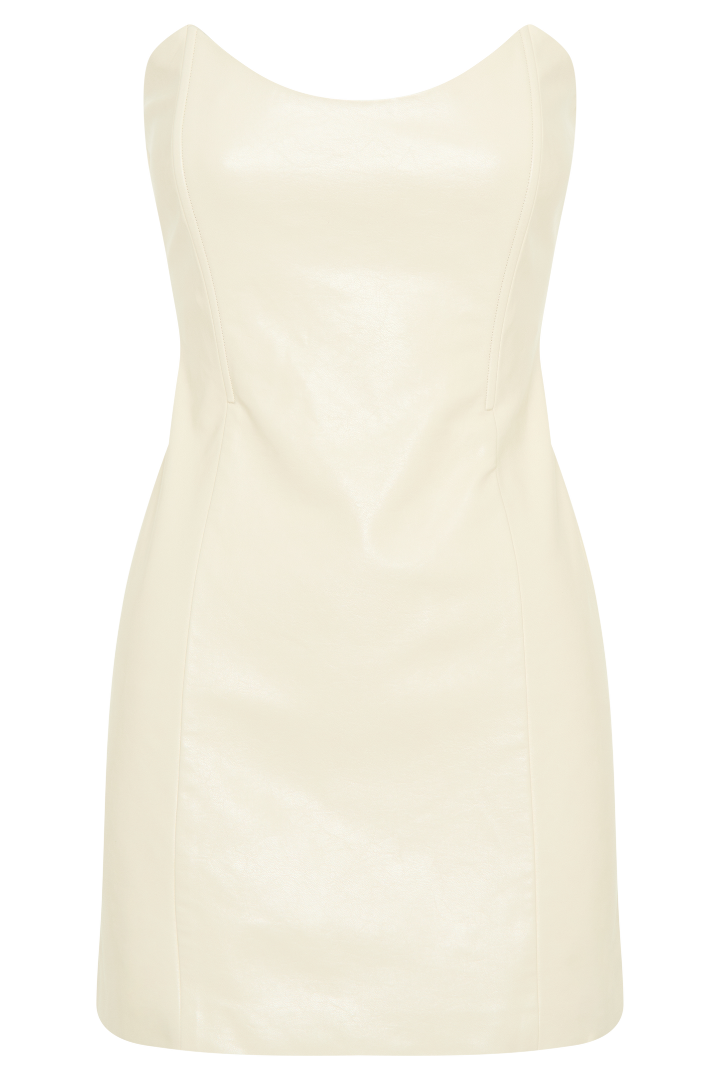 Sophie Faux Leather Strapless Mini Dress - Bone