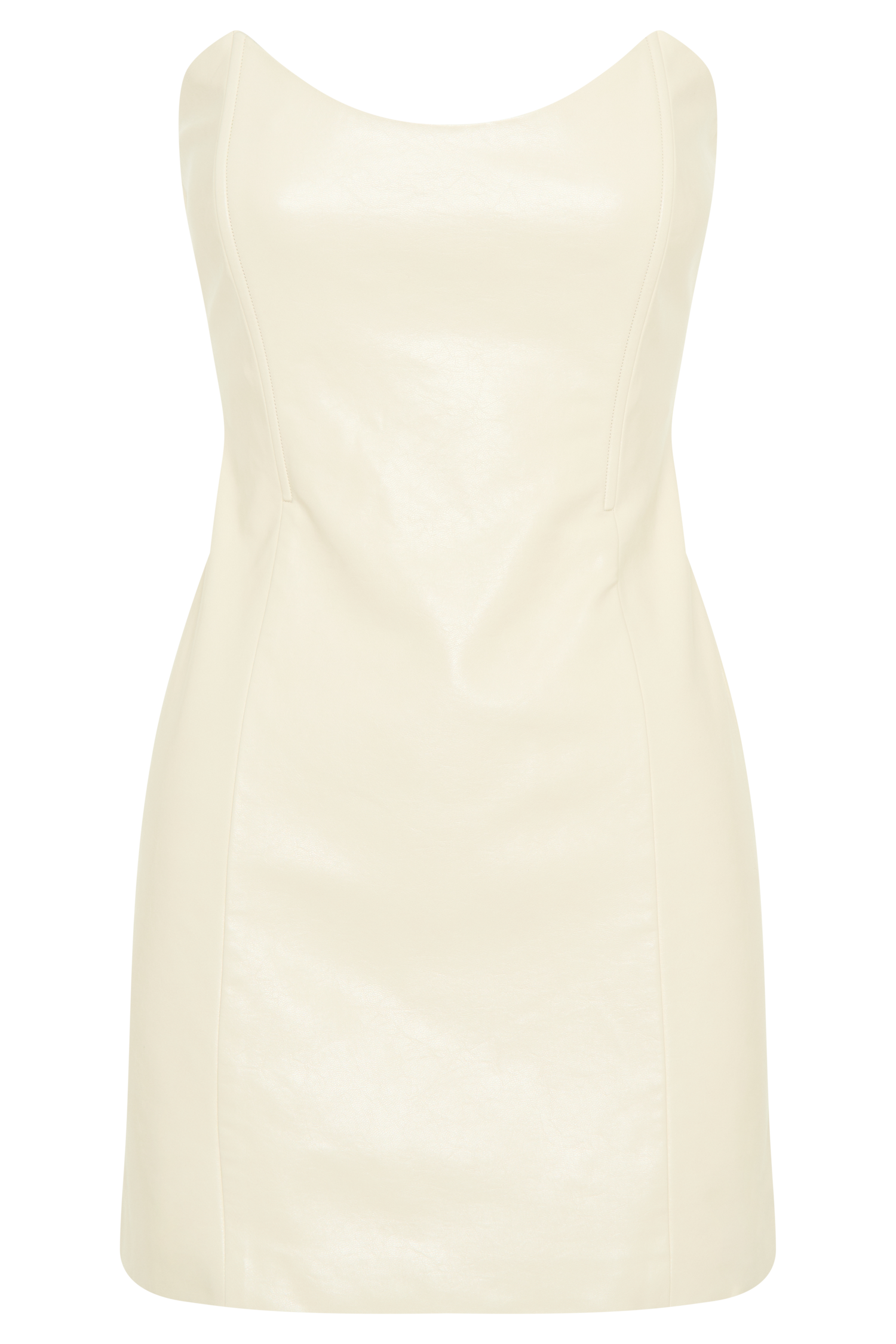 Sophie Faux Leather Strapless Mini Dress - Bone #9