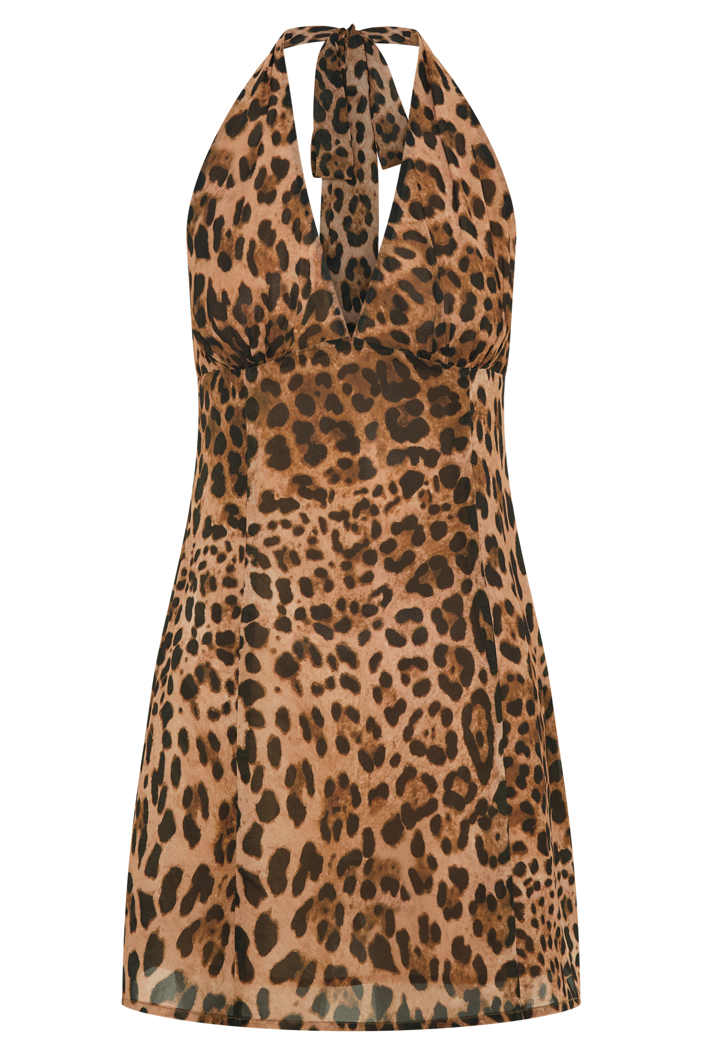 Ashley Chiffon Mini Dress - Leopard Print