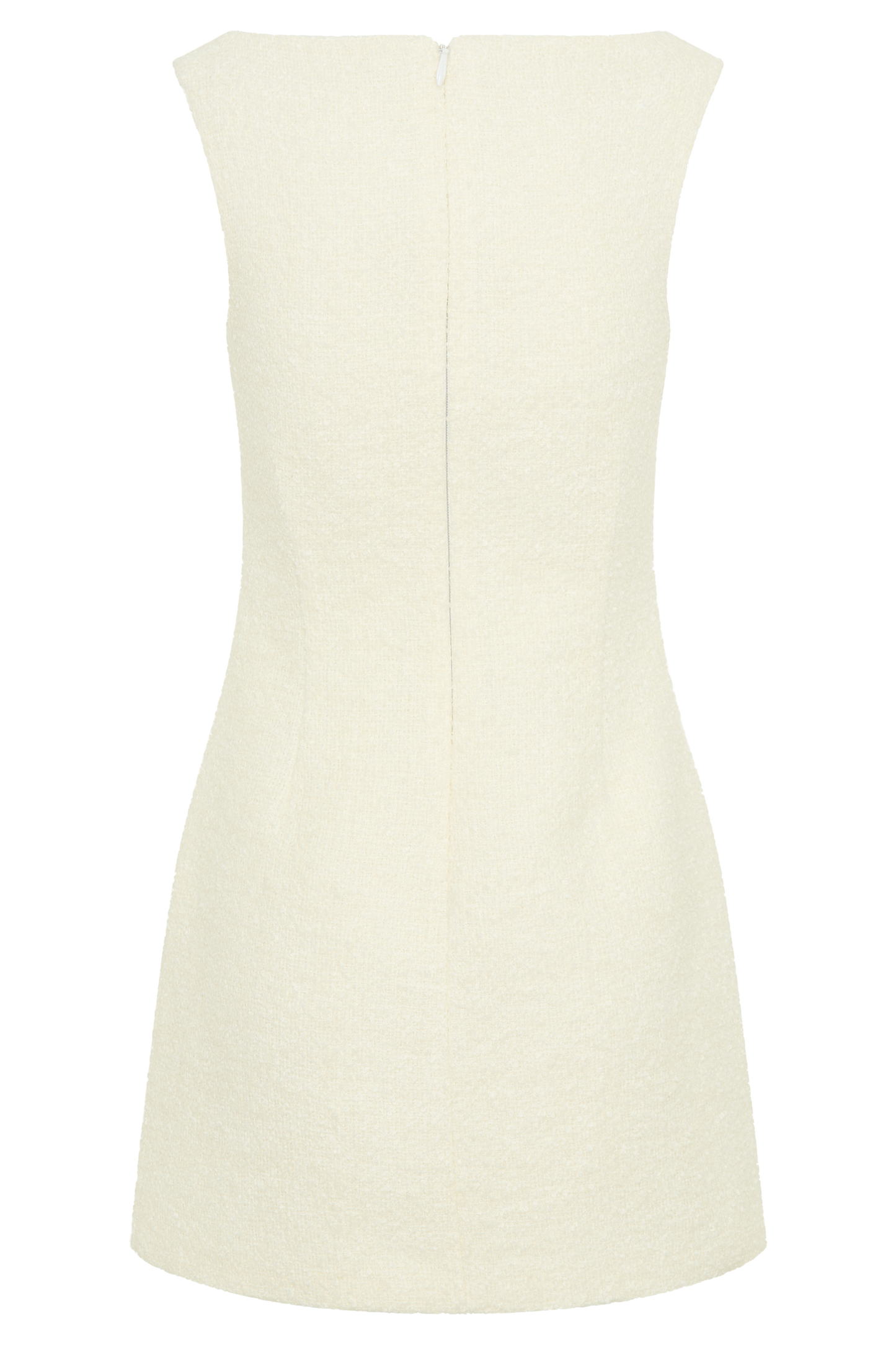 Angela Textured Boucle Mini Dress - Ivory