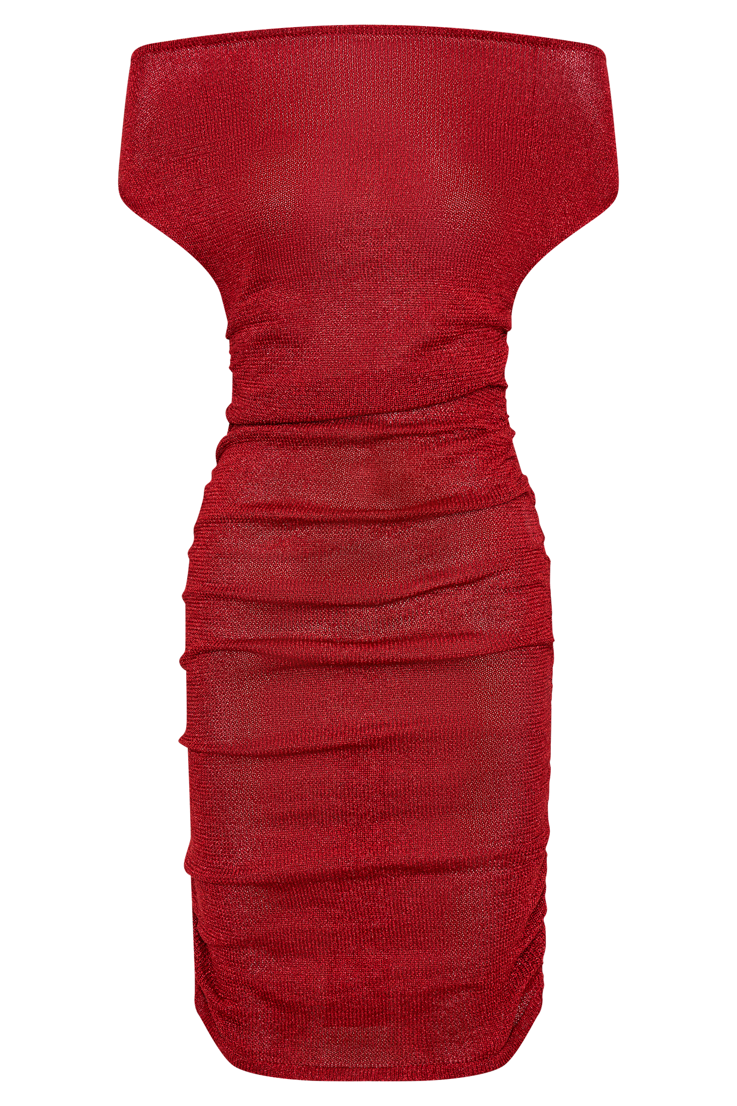 Pasha Off Shoulder Knit Mini Dress - Red