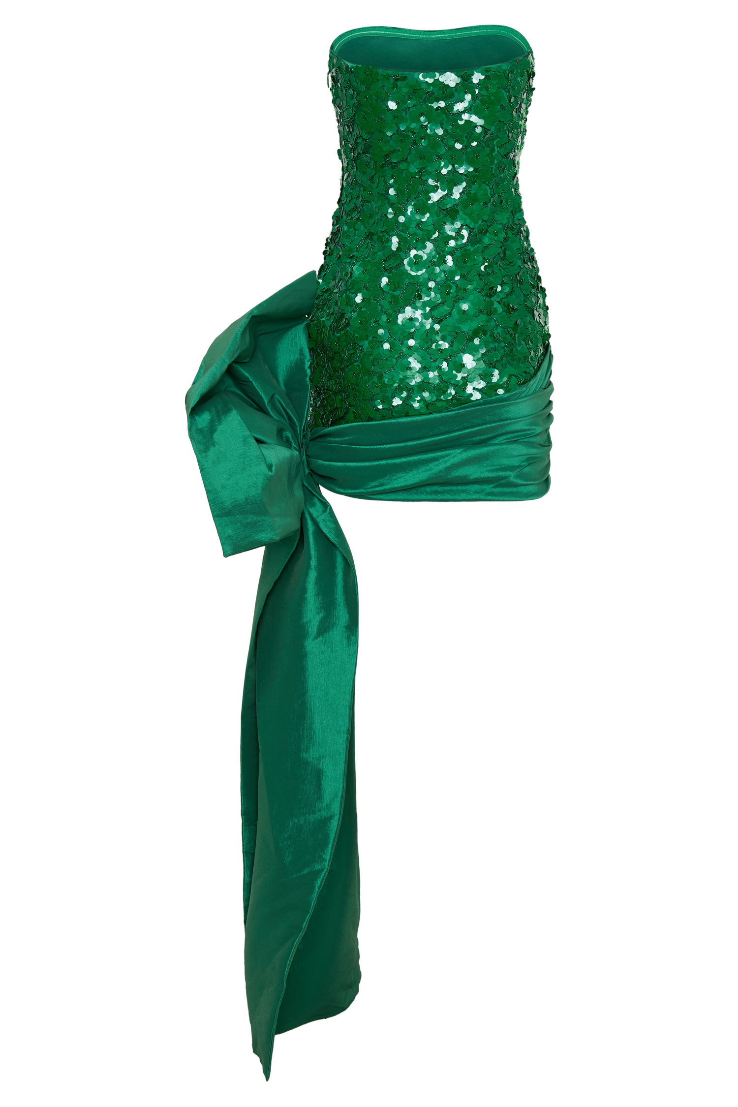 Franka Strapless Bow Mini Dress - Emerald #11