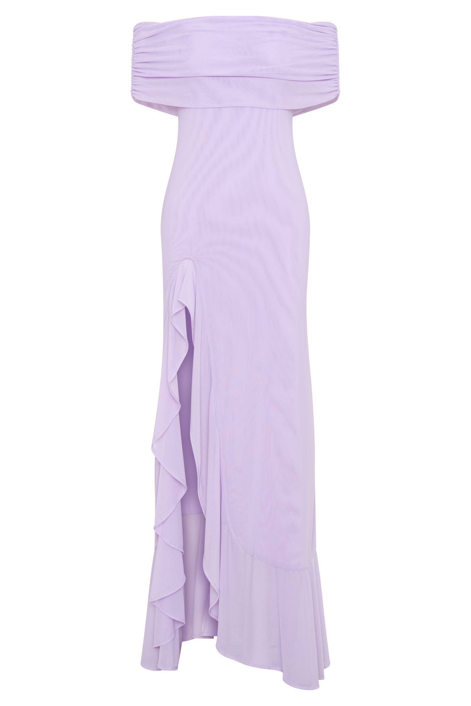 Audrey Off Shoulder Mesh Maxi Dress - Lilac #9