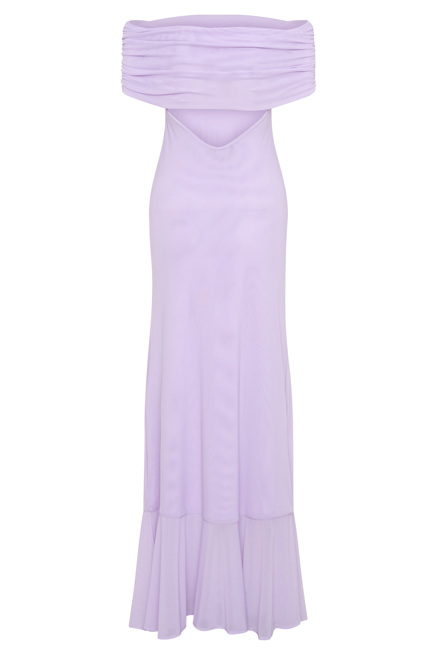 Audrey Off Shoulder Mesh Maxi Dress - Lilac #8