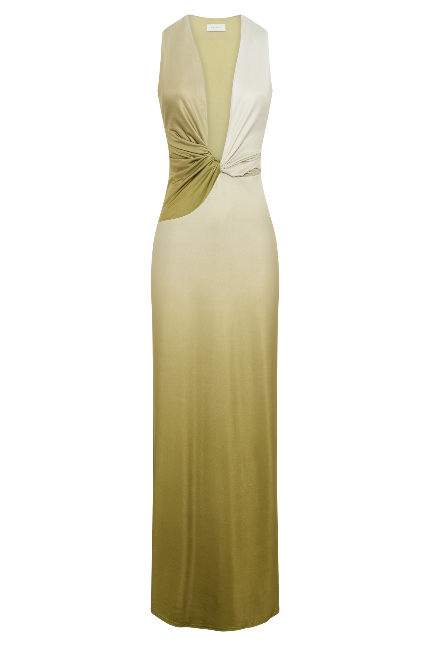 Stella Draped Slinky Maxi Dress - Ombre Vintage Olive