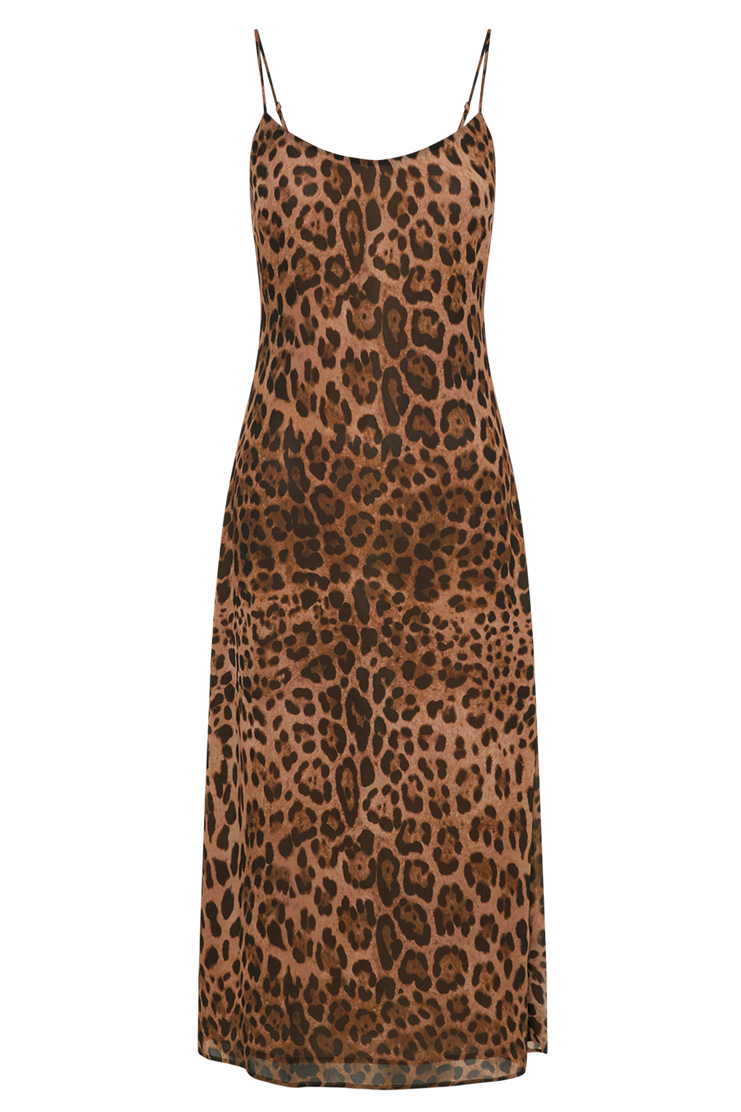 Leanne Chiffon Midi Dress - Leopard Print