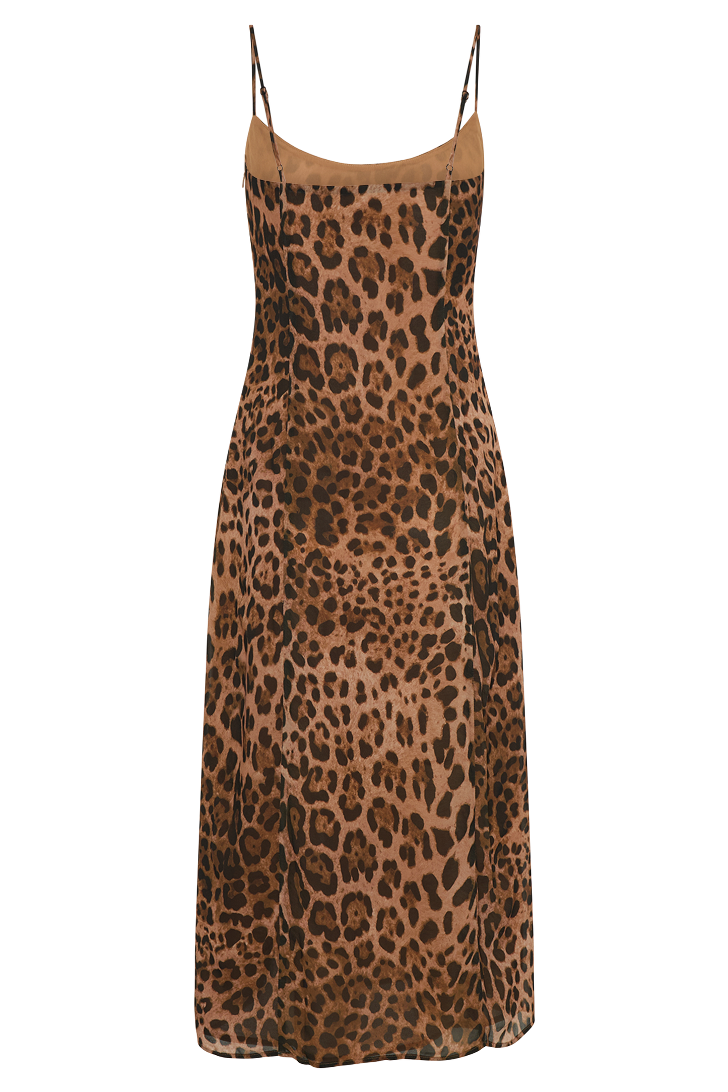 Leanne Chiffon Midi Dress - Leopard Print