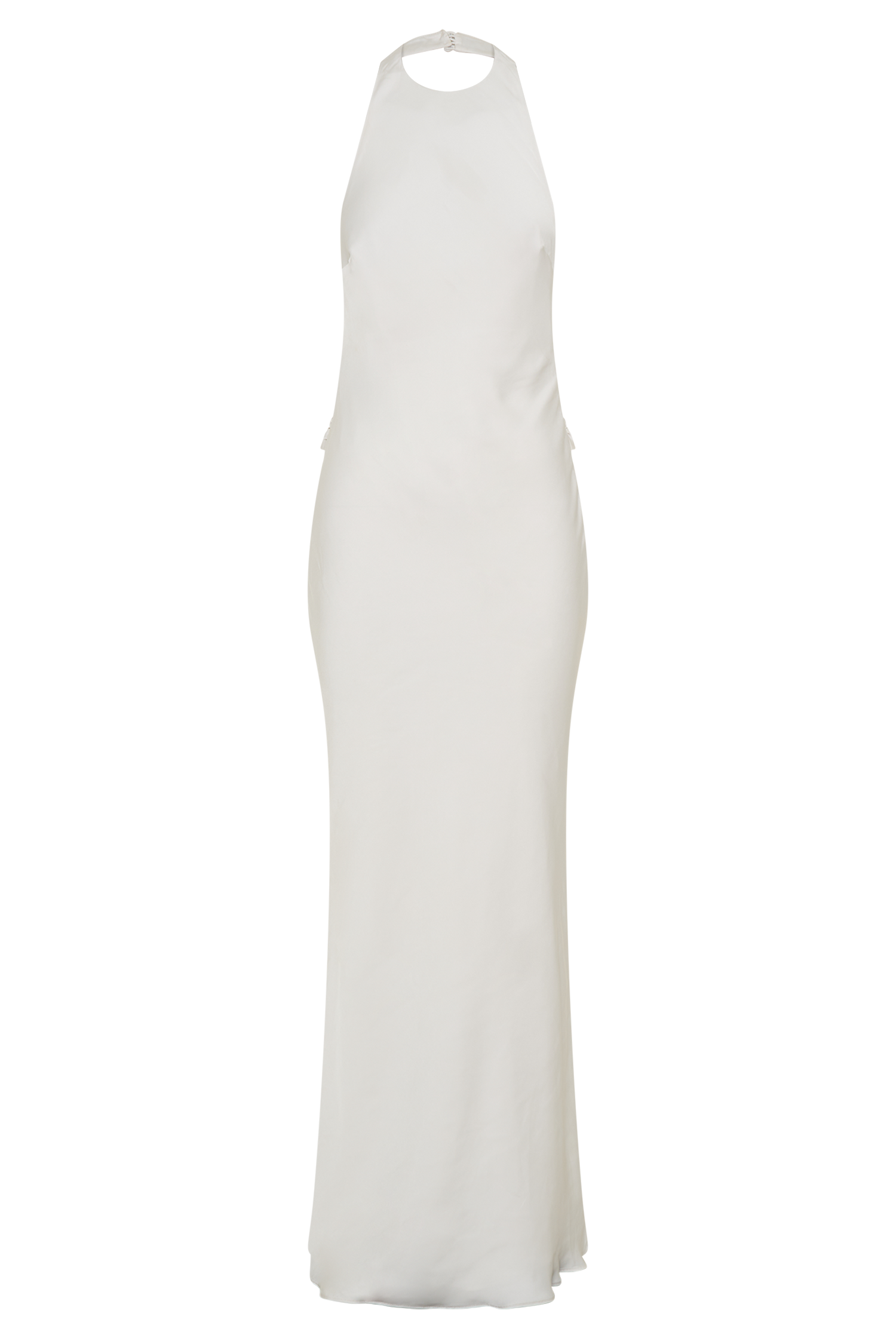 Rinna Satin Halter Maxi Dress - Ivory #7