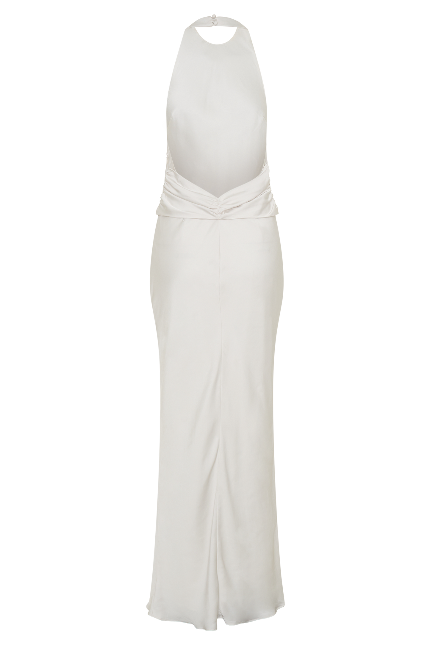 Rinna Satin Halter Maxi Dress - Ivory