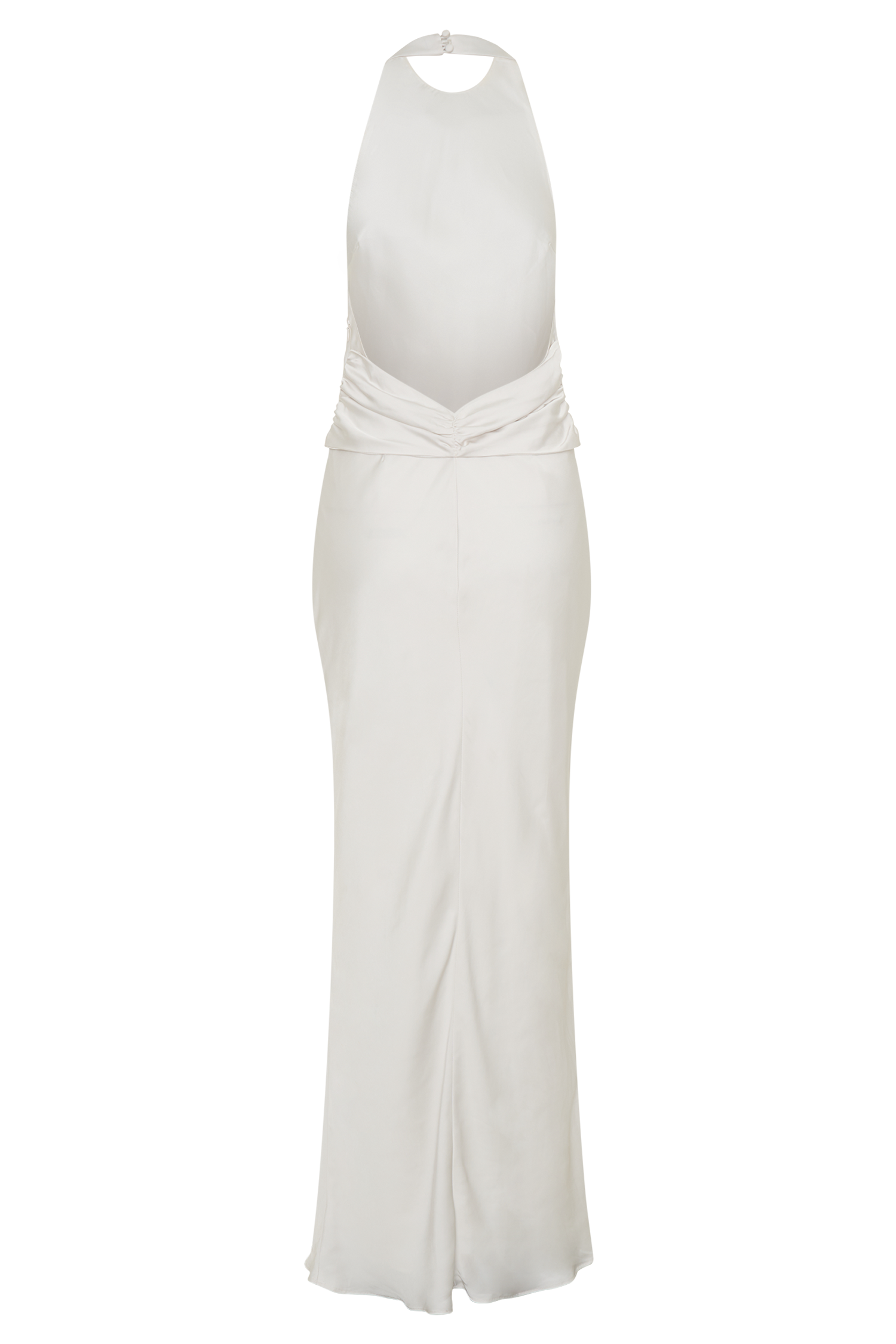 Rinna Satin Halter Maxi Dress - Ivory #6